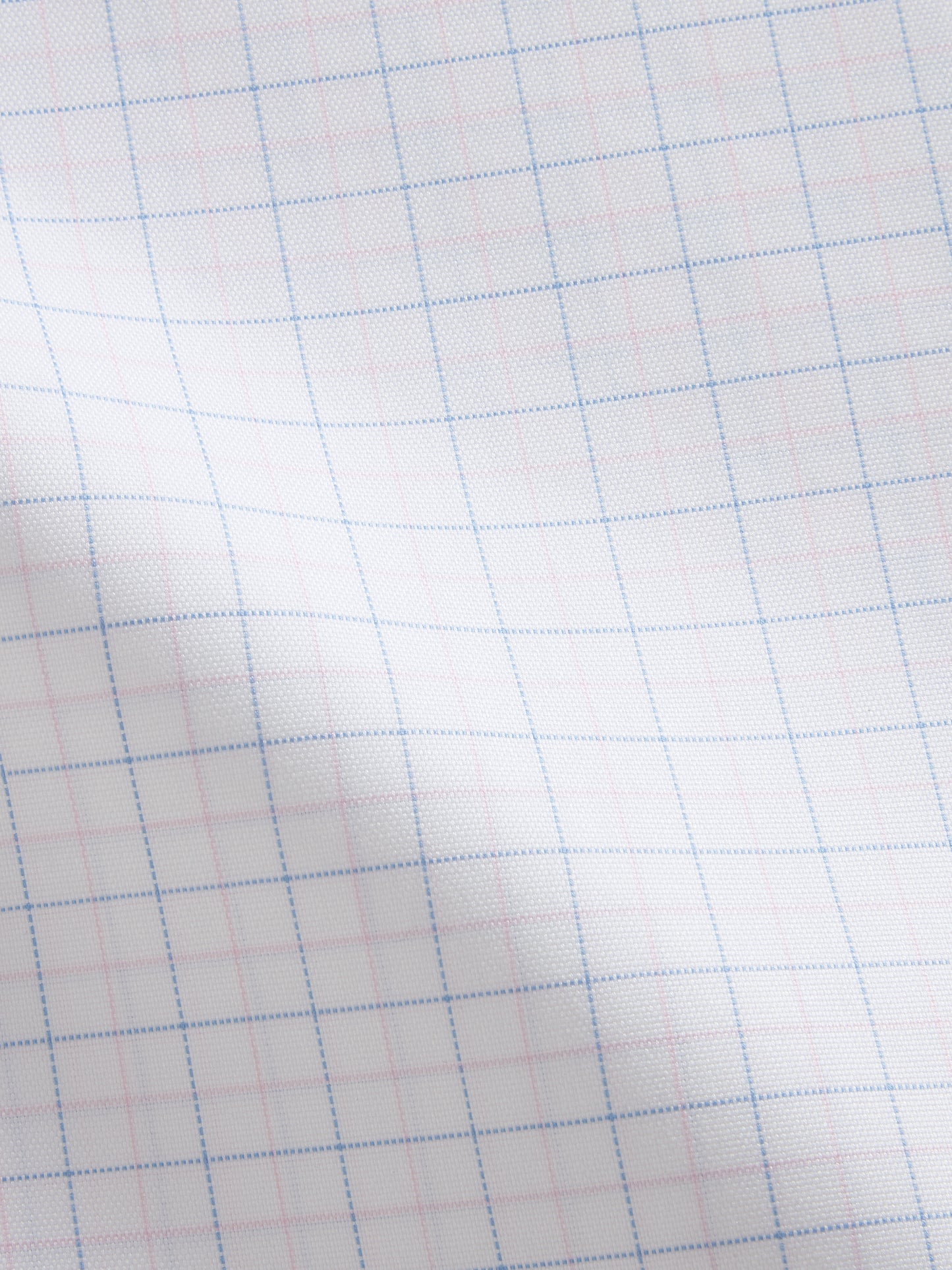 Non-Iron Blue & Pink Double Check Oxford Fitted Single Cuff Classic Collar Shirt