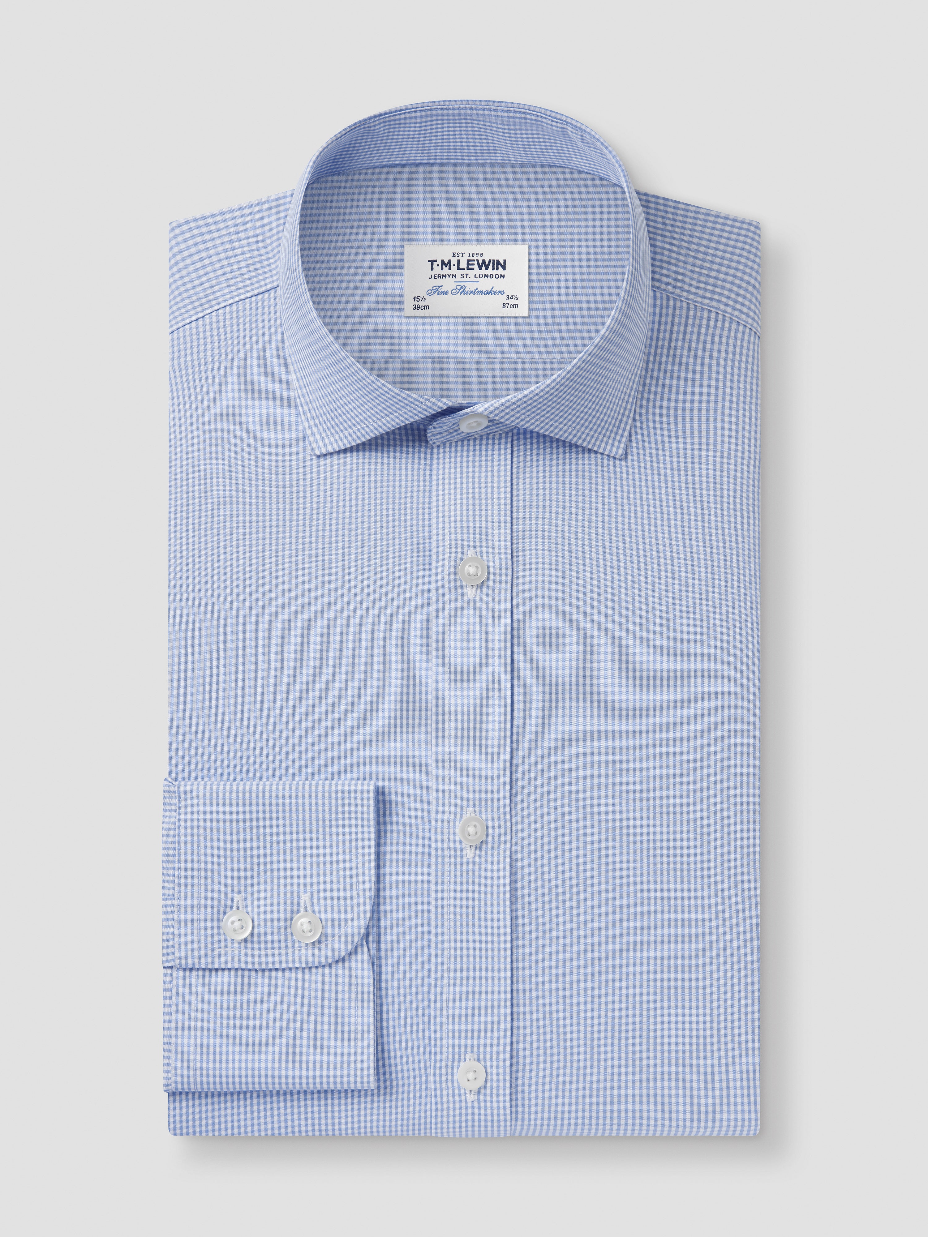 ☆F.ILLUMINATE☆ Neutral check shirt blue wrinkle-free-light-blue-