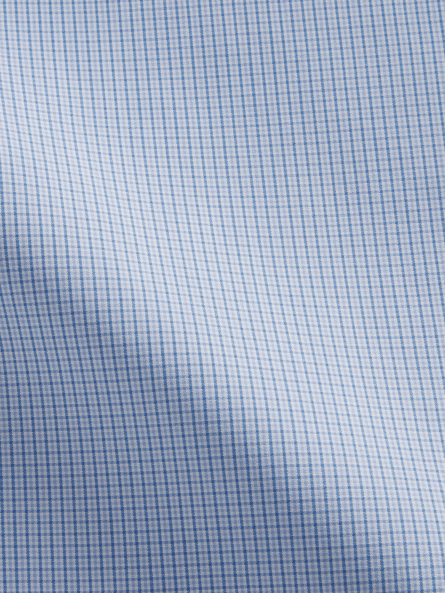 Non-Iron Blue Multi Micro Check Poplin Slim Fit Single Cuff Classic Collar Shirt