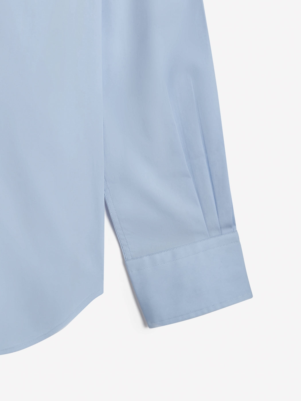 Image 3 of Non-Iron Light Blue Poplin Fitted Single Cuff Classic Collar Shirt