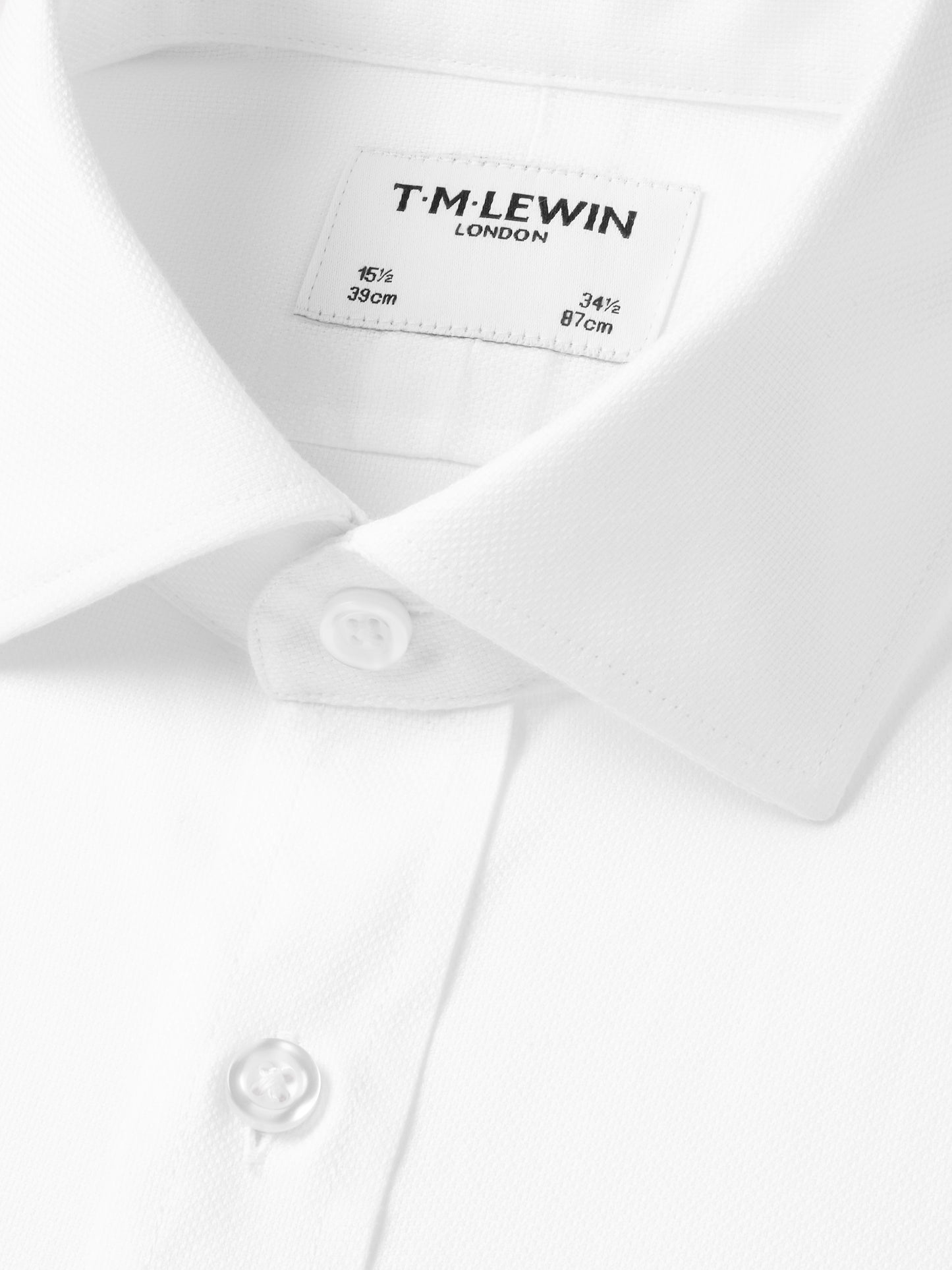 Non-Iron White Oxford Fitted Single Cuff Classic Collar Shirt