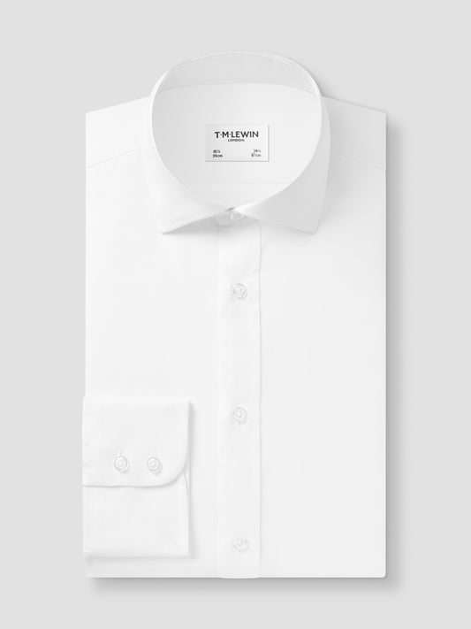 Non-Iron White Oxford Slim Fit Single Cuff Classic Collar Shirt