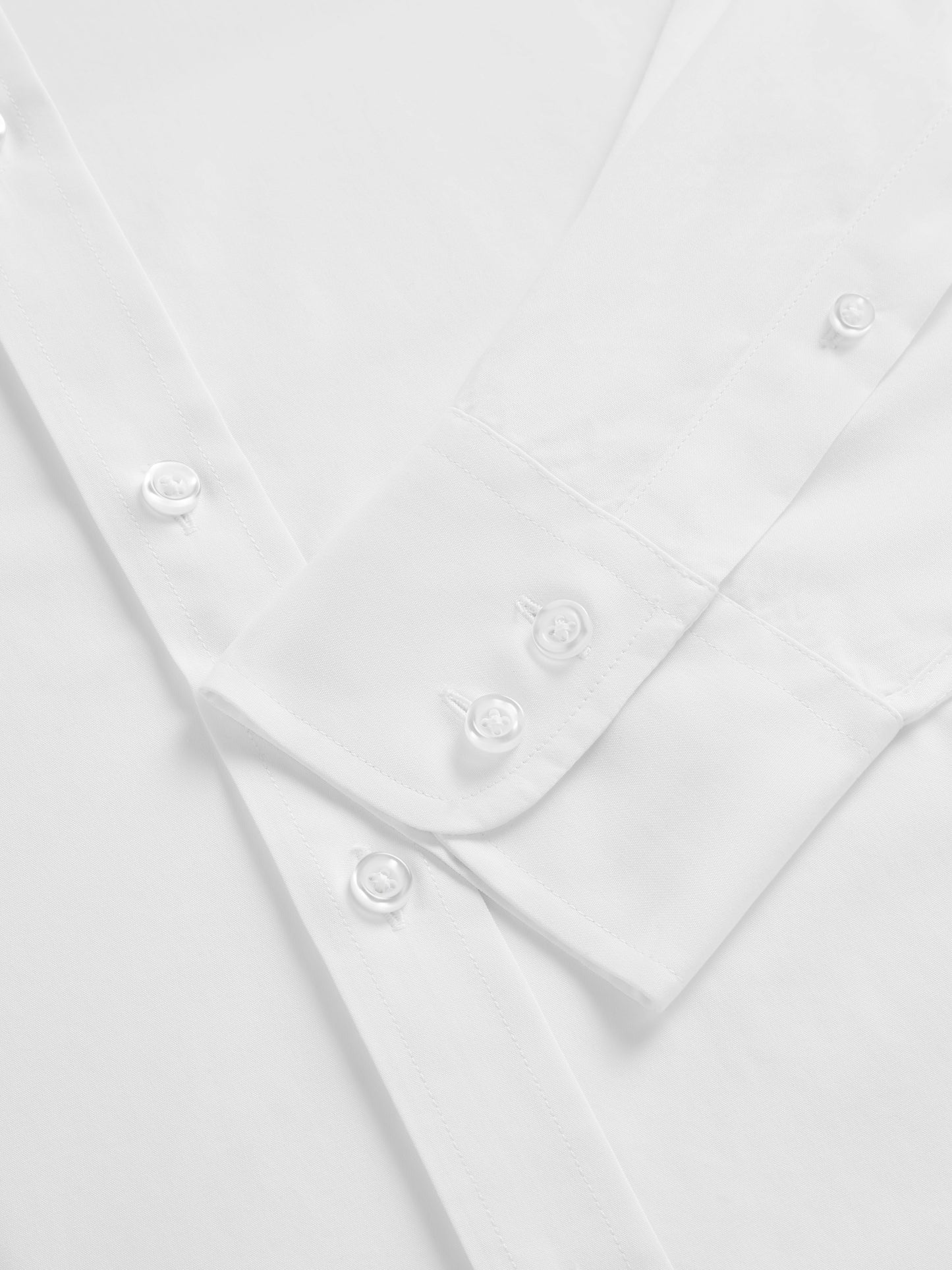 Non-Iron White Poplin Slim Fit Single Cuff Classic Collar Shirt