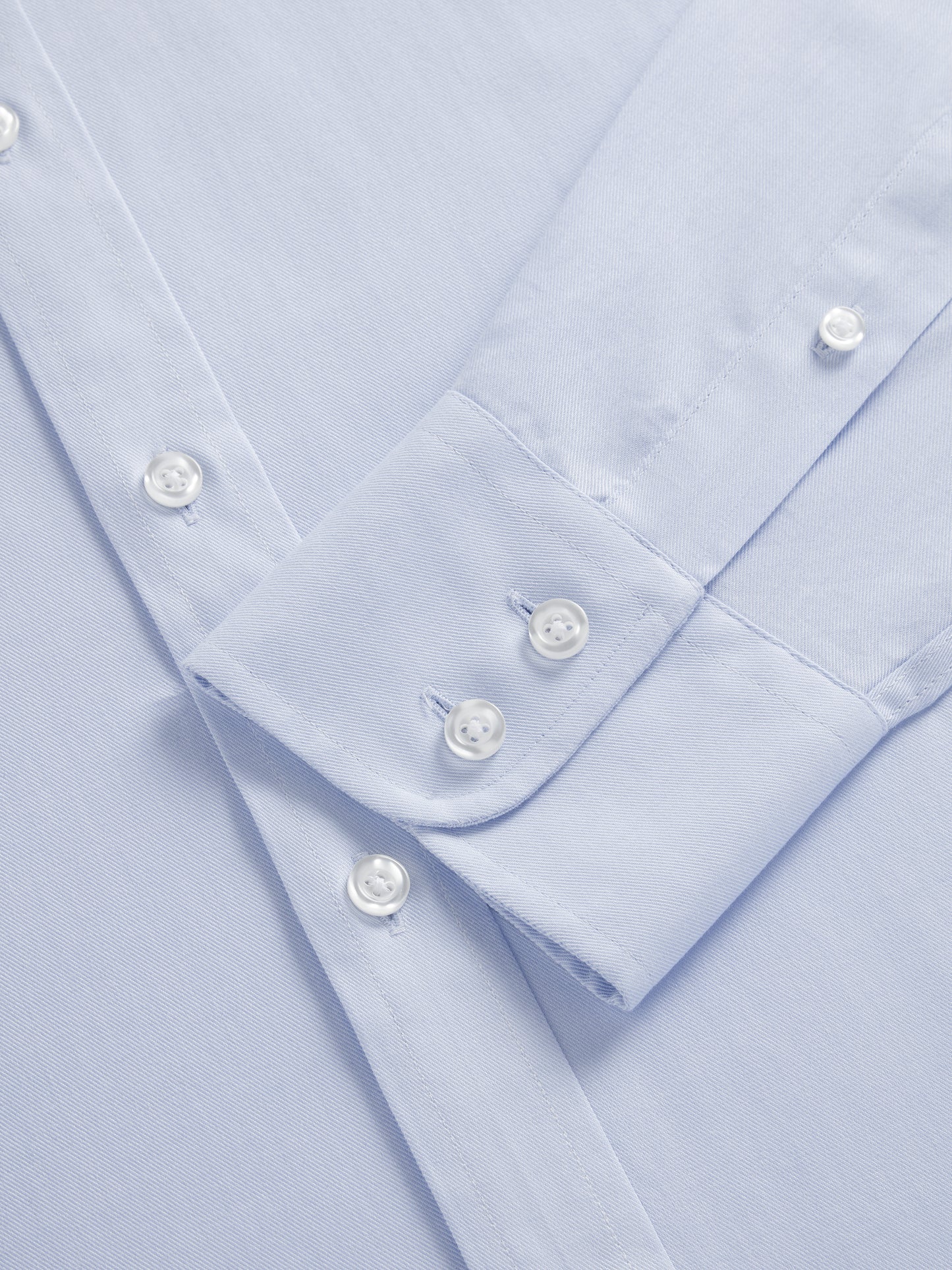 Non-Iron Light Blue Twill Slim Fit Single Cuff Semi Cutaway Collar Shirt