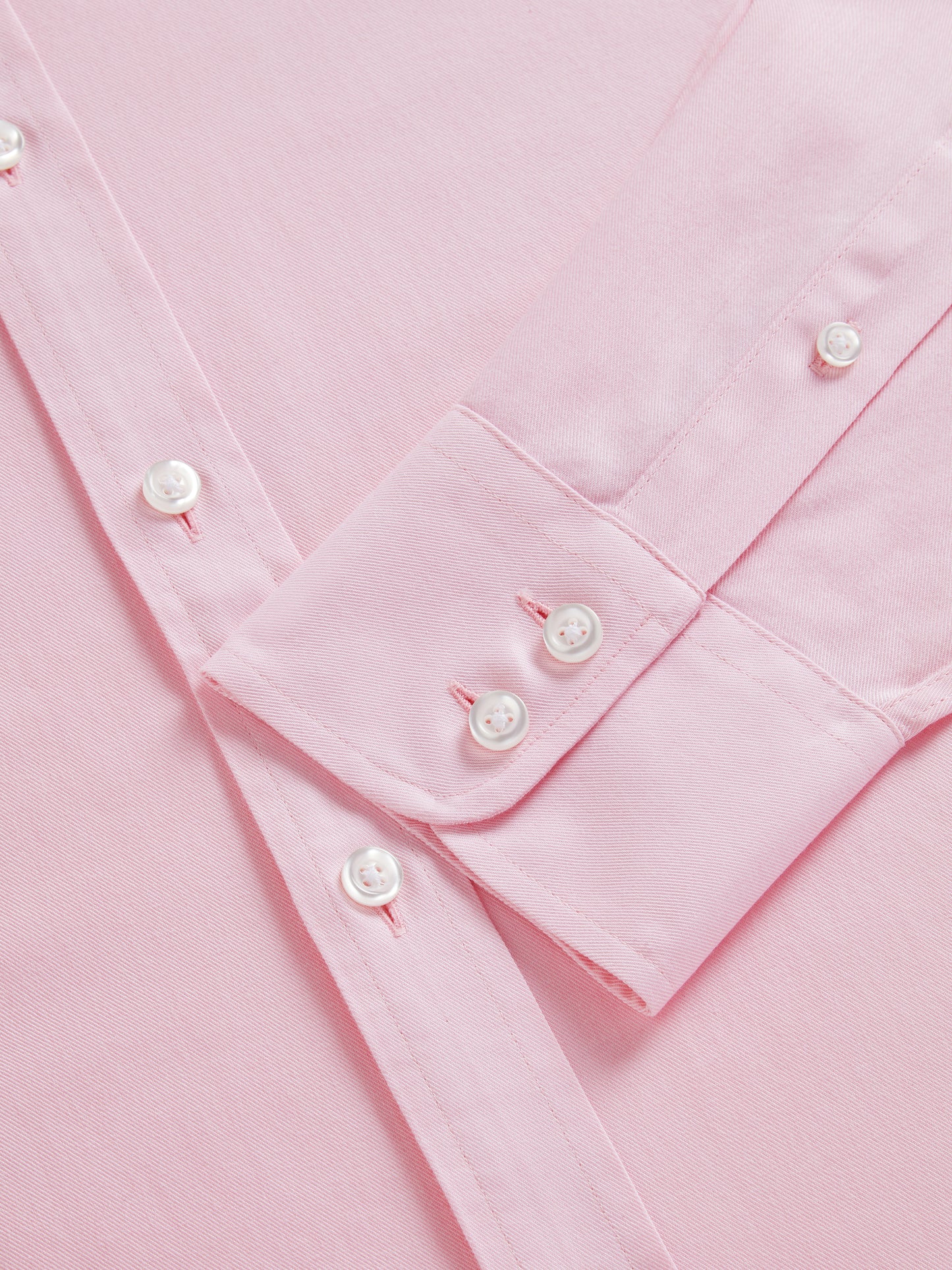 Non-Iron Pink Twill Slim Fit Single Cuff Classic Collar Shirt
