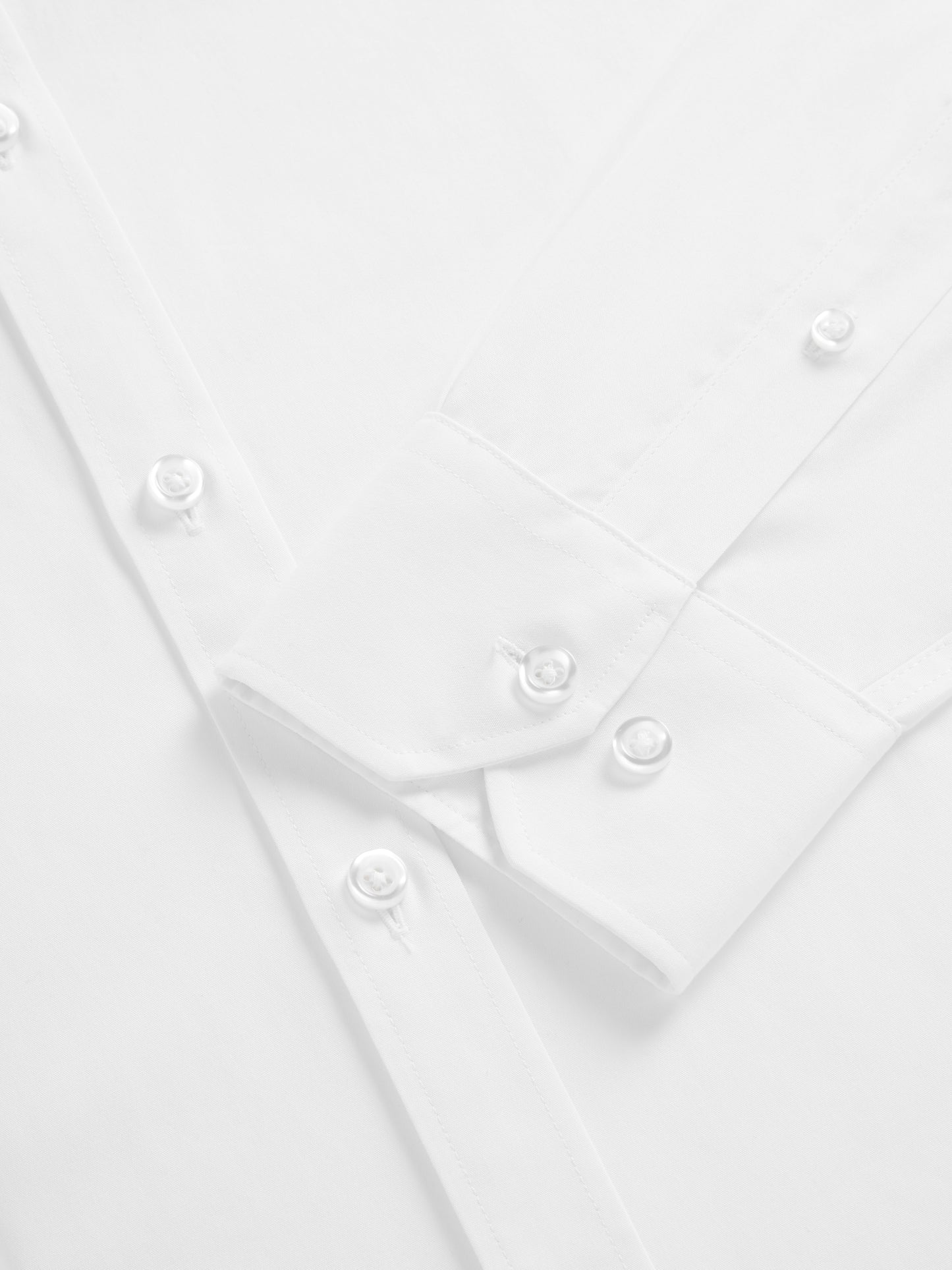 Non-Iron White Poplin Fitted Single Cuff Classic Collar Shirt