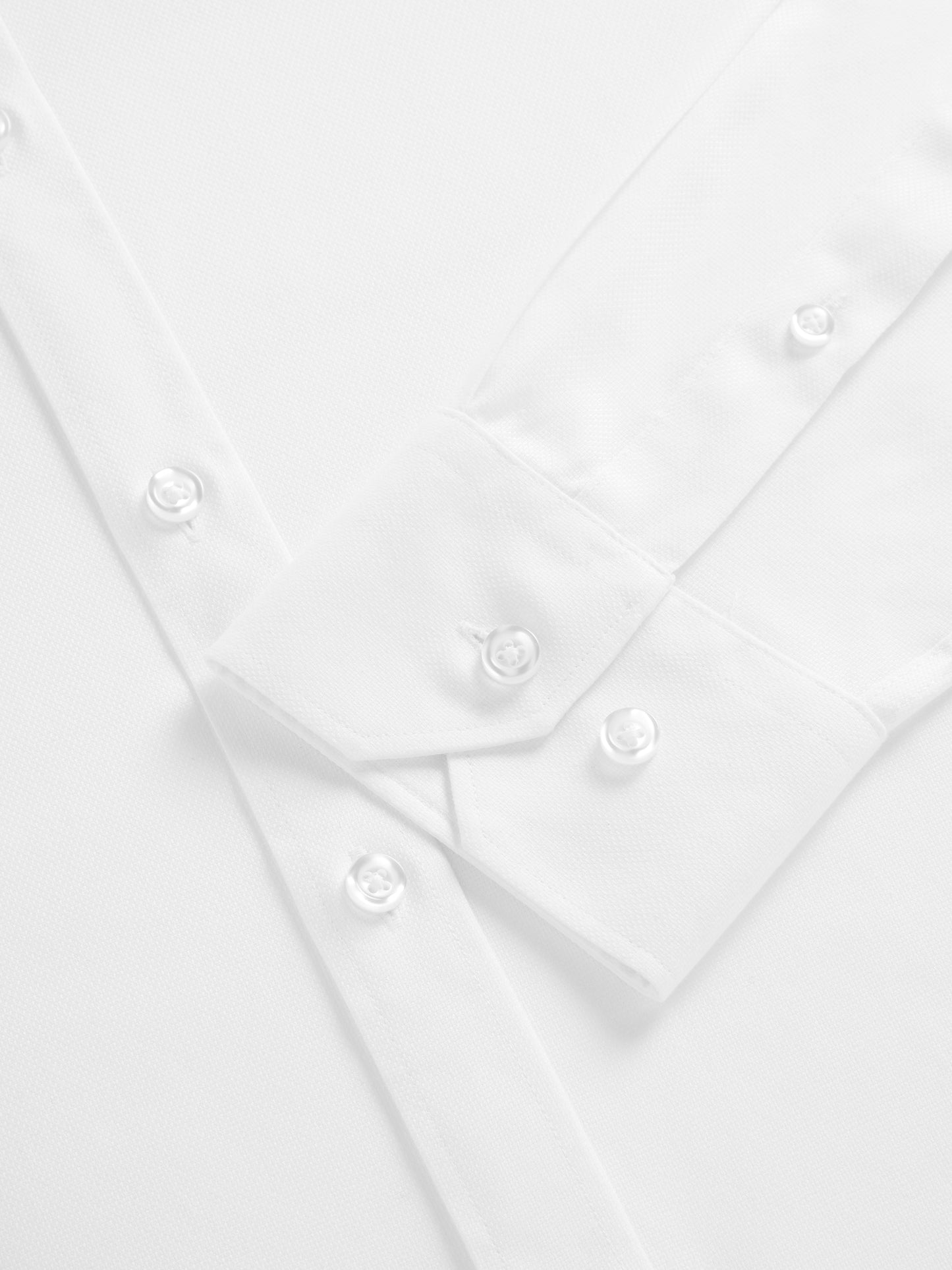 Non-Iron White Oxford Fitted Single Cuff Classic Collar Shirt