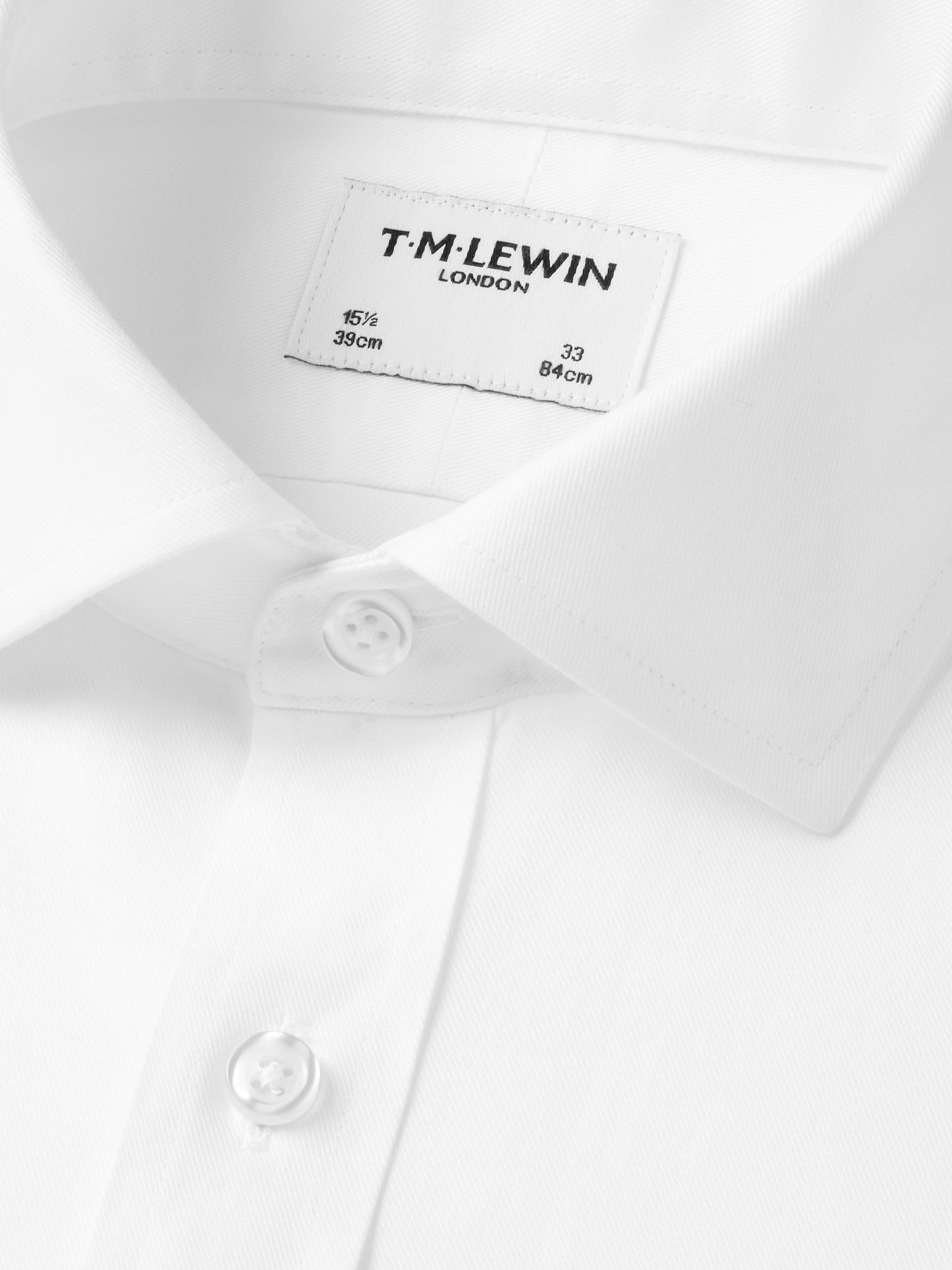 Non-Iron White Twill Slim Fit Single Cuff Cutaway Collar Shirt