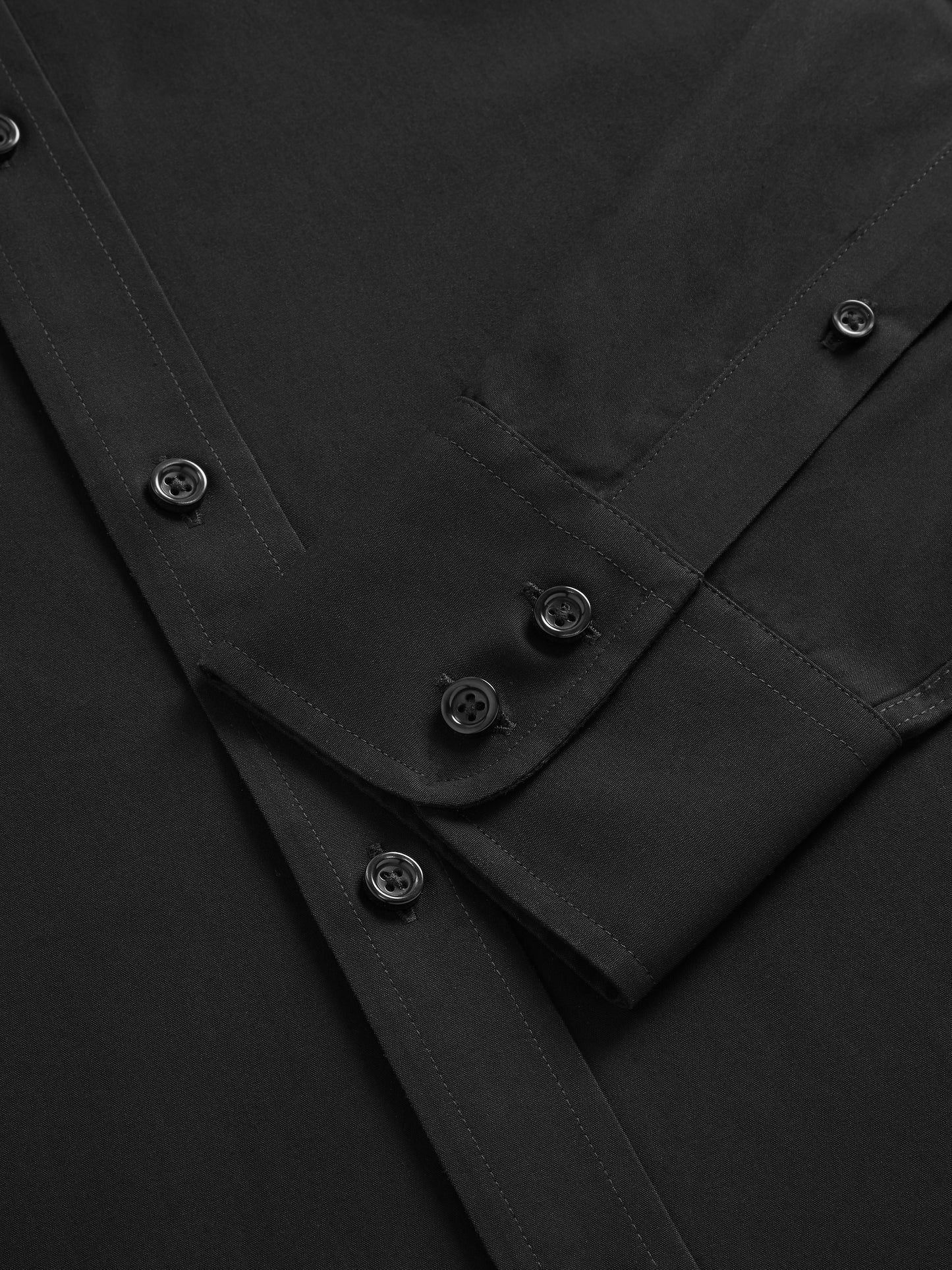 Black Poplin Slim Fit Single Cuff Classic Collar Shirt