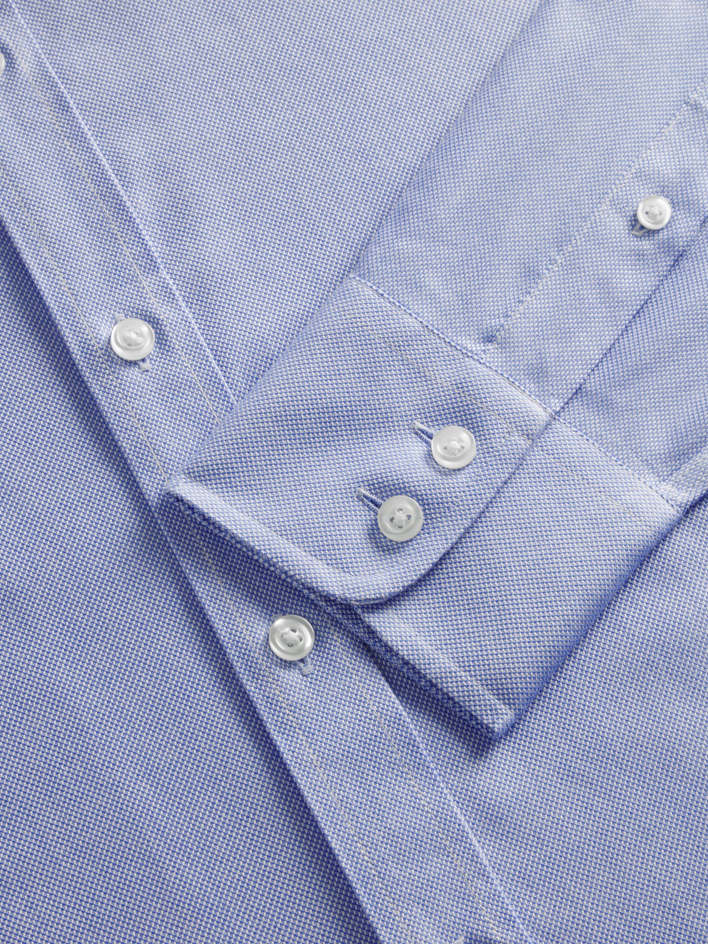 Non-Iron Blue Oxford Regular Fit Single Cuff Classic Collar Shirt