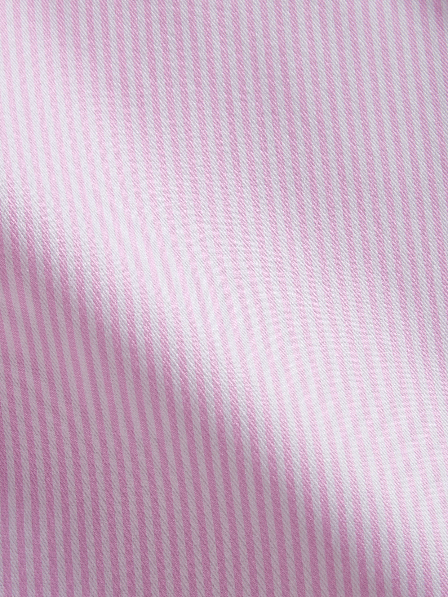 Non-Iron Pink Bengal Stripe Twill Regular Fit Single Cuff Classic Collar Shirt