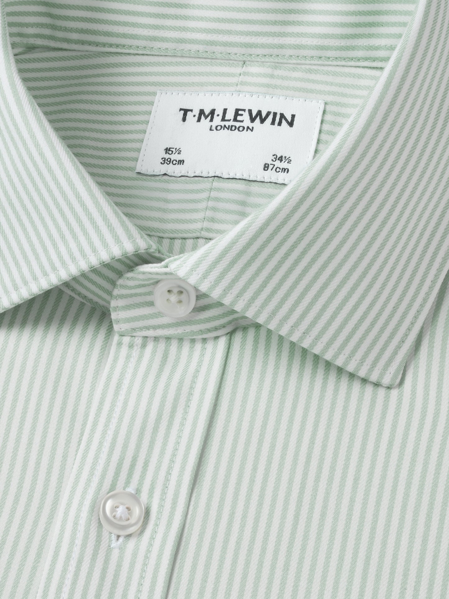 Non-Iron Green Bengal Stripe Twill Slim Single Cuff Classic Collar Shirt