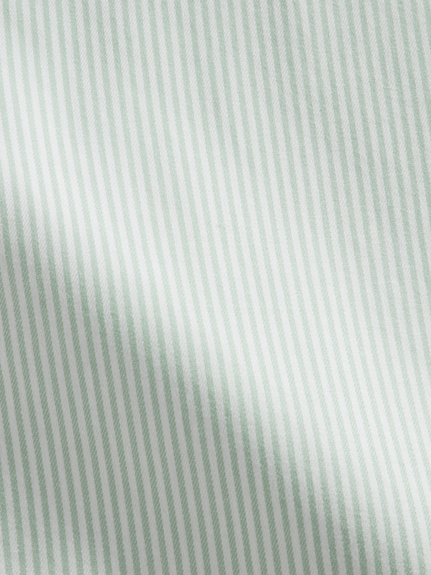 Non-Iron Green Bengal Stripe Twill Slim Single Cuff Classic Collar Shirt
