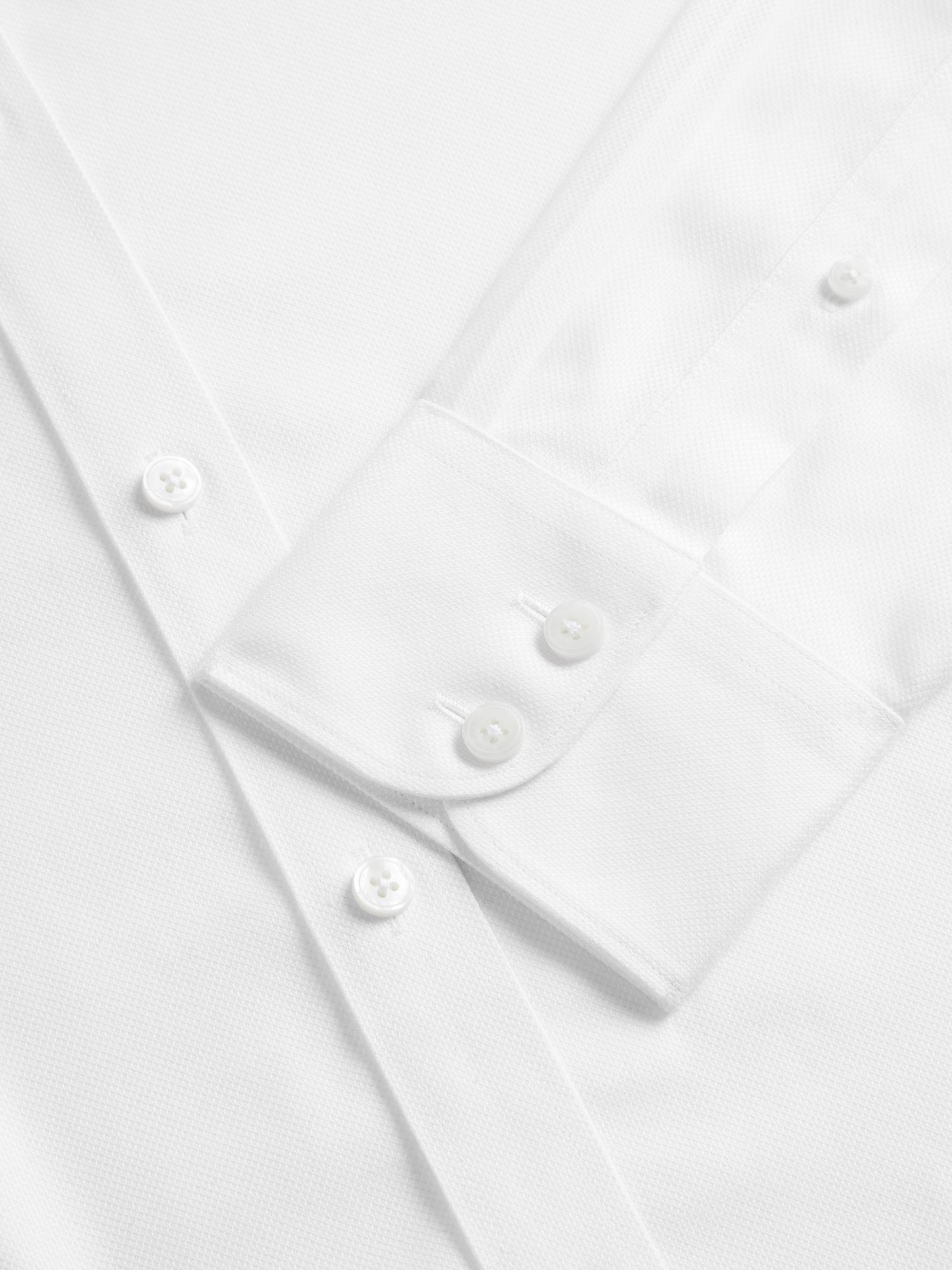 Non-Iron Plain White Oxford Slim Fit Single Cuff Classic Collar Shirt