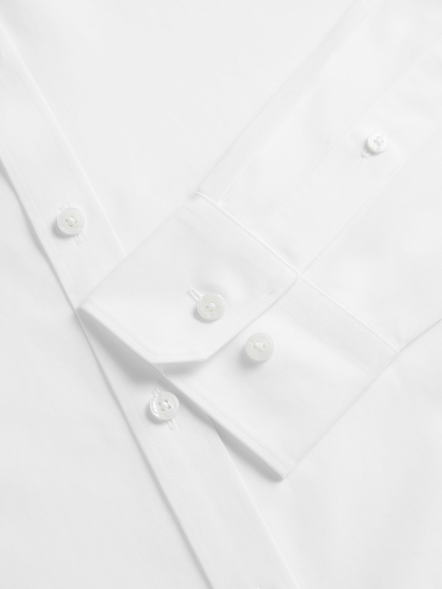 Non-Iron Plain White Poplin Super Fitted Single Cuff Classic Collar Shirt