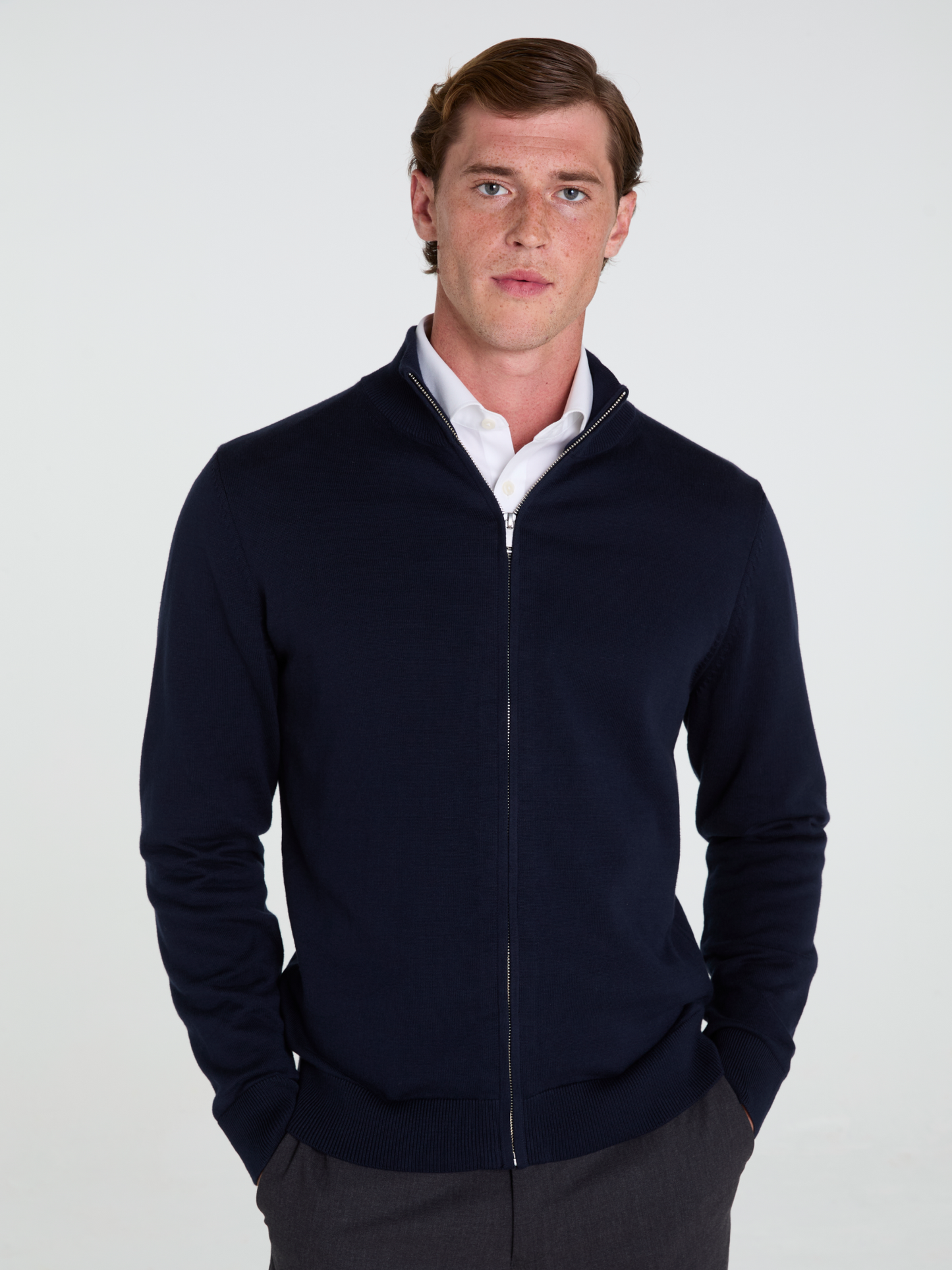 Cotton Knitted Full-Zip Jacket