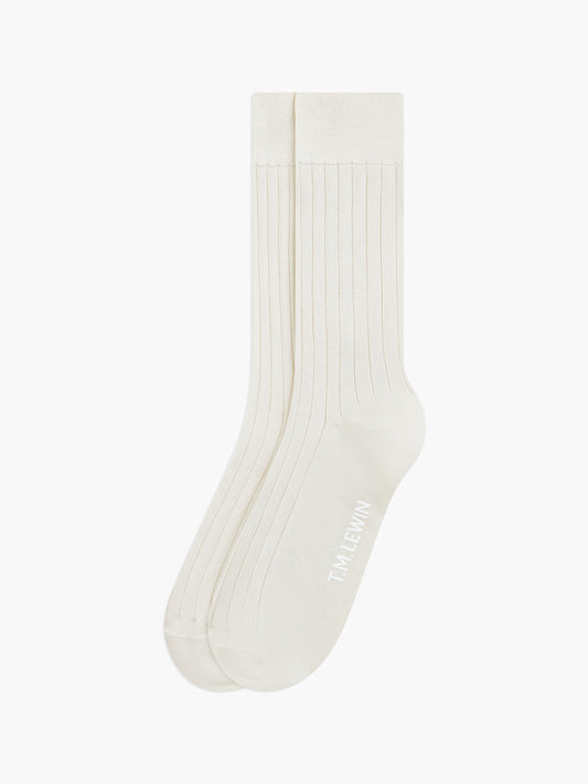 Mercerised Cotton Ribbed Socks