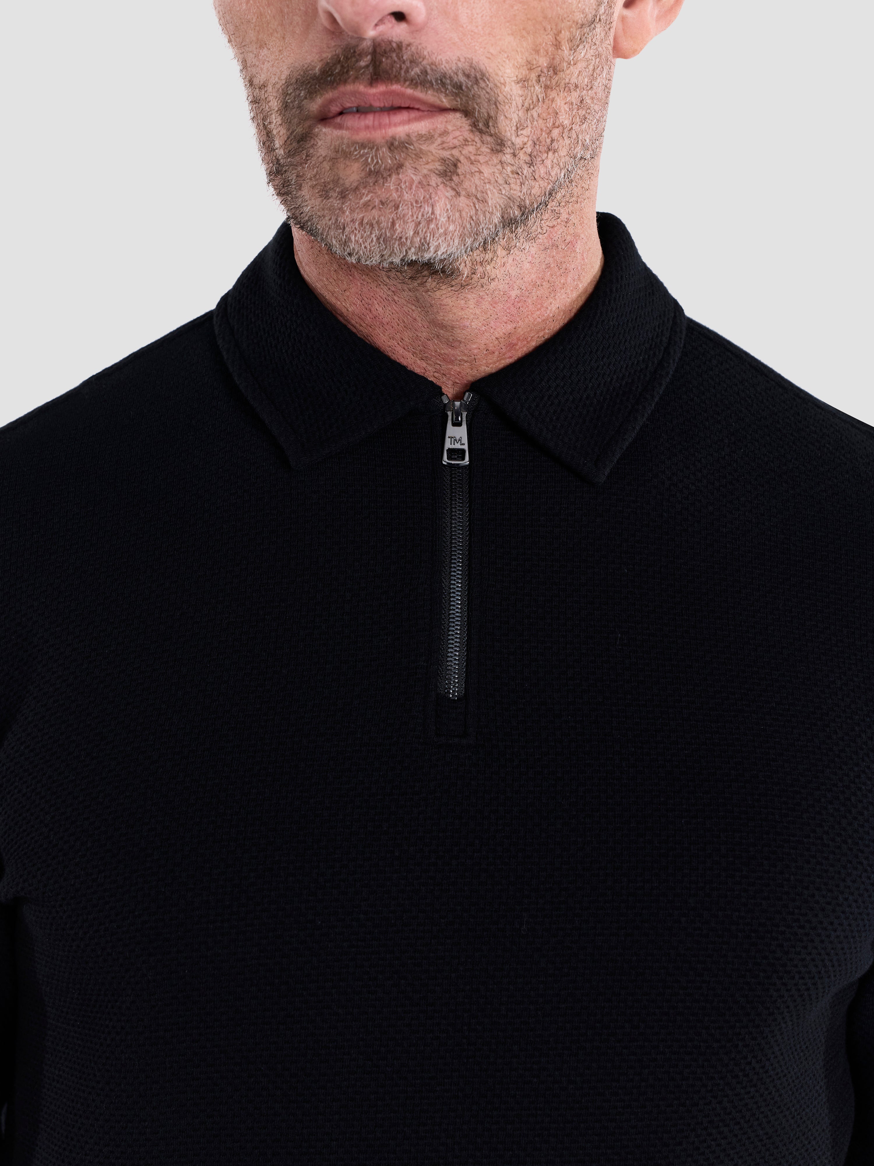 The Long Sleeve Waffle Polo – T.M.Lewin