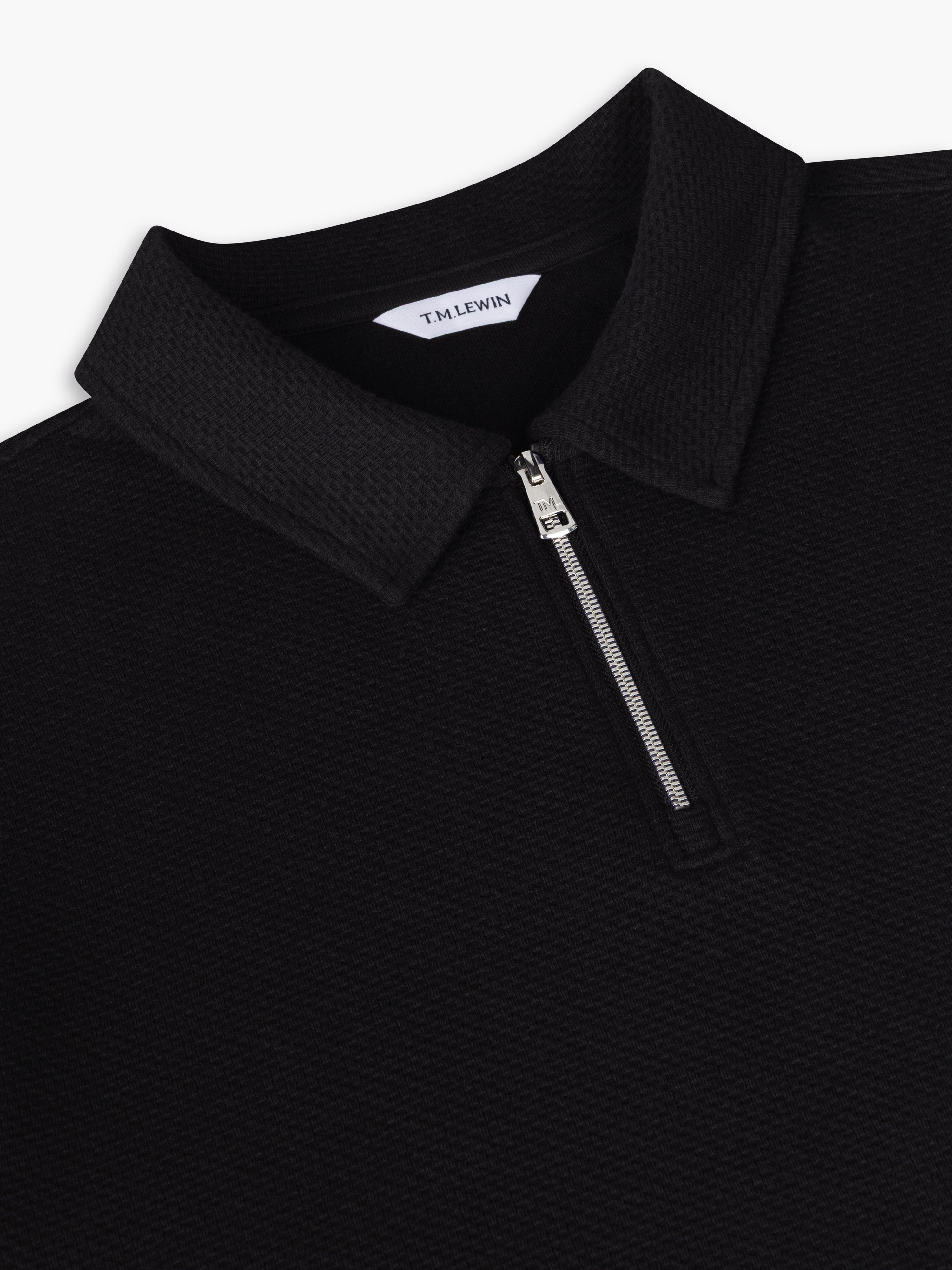 The Long Sleeve Waffle Polo – T.M.Lewin