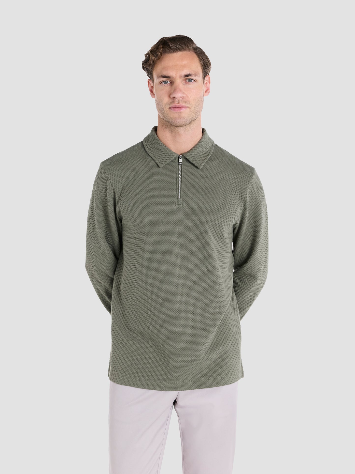 The Long Sleeve Waffle Polo