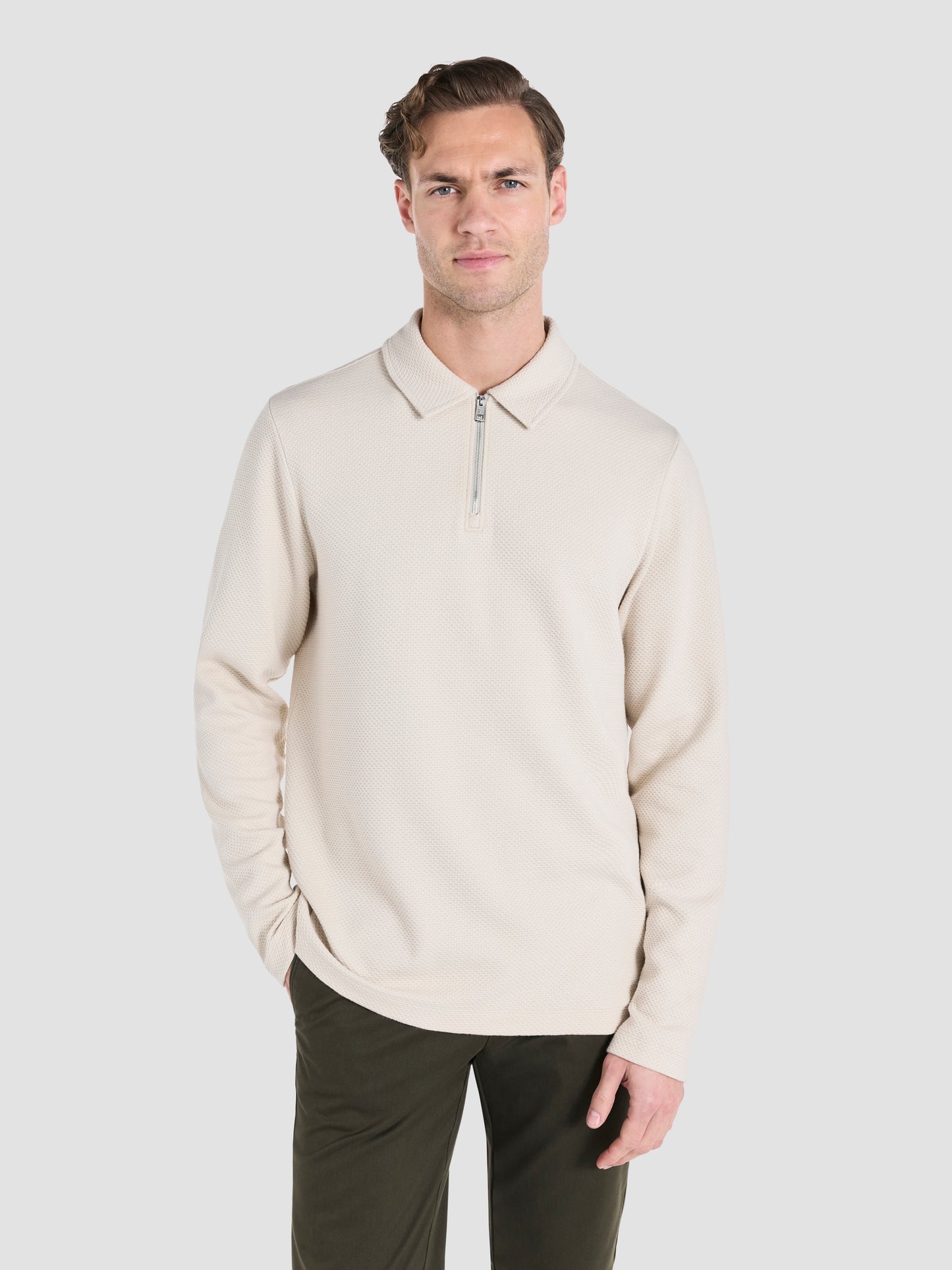 The Long Sleeve Waffle Polo
