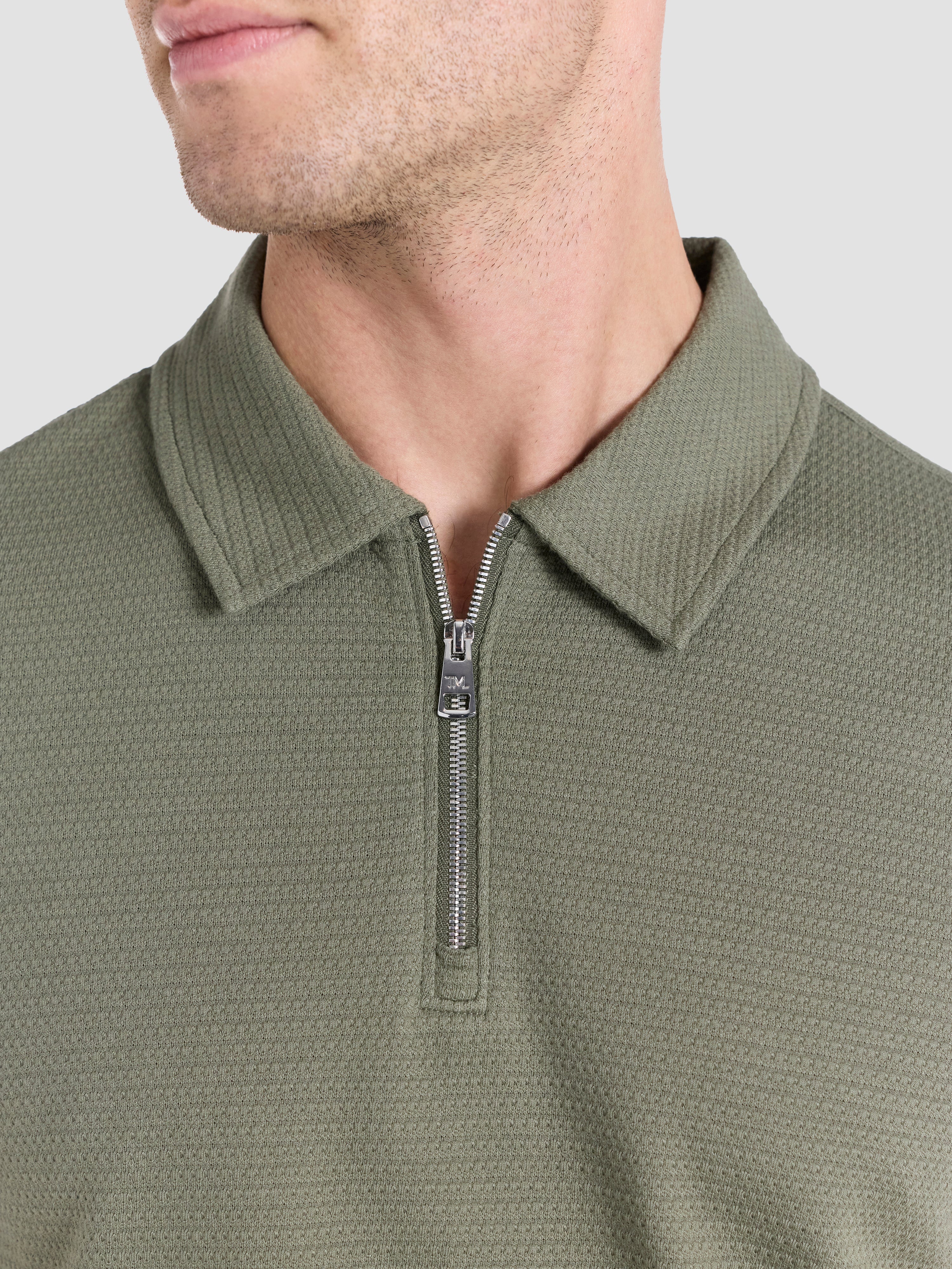 The Textured Zip-Neck Polo – T.M.Lewin