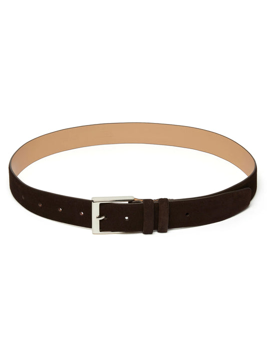 Suede Brown Herringbone Belt