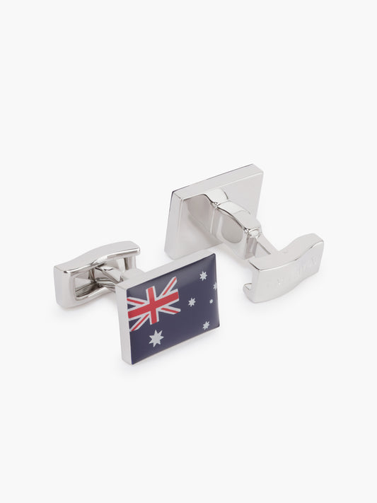 Australia Flag Cufflinks - Silver