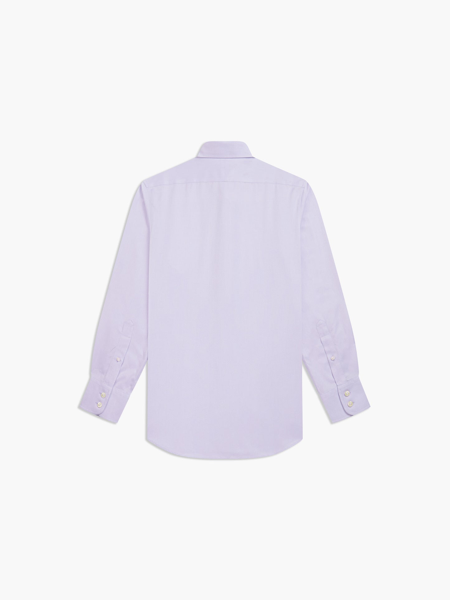 Non-Iron Lilac Horizontal Herringbone Fitted Single Cuff Semi-Cutaway Collar Shirt