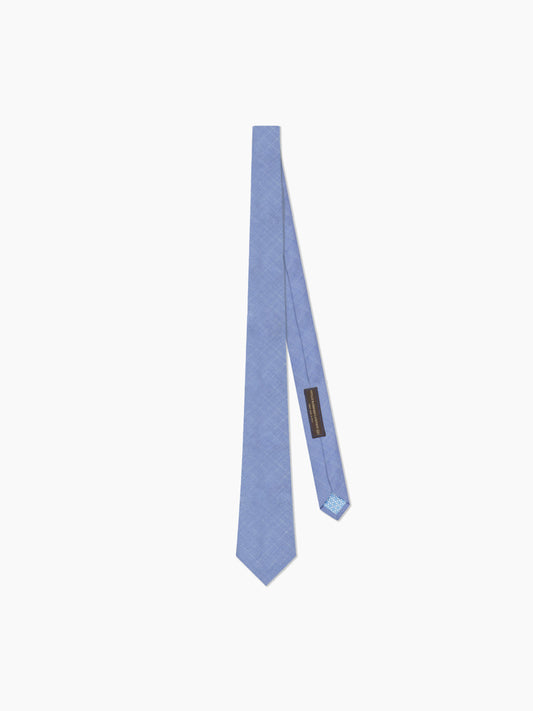 Barberis Slim Blue Textured Wool Blend Tie