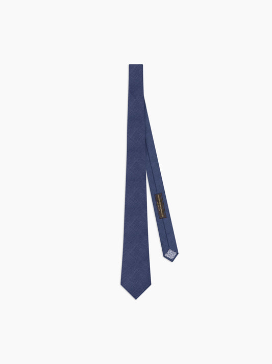 Barberis Slim Navy Textured Wool Blend Tie