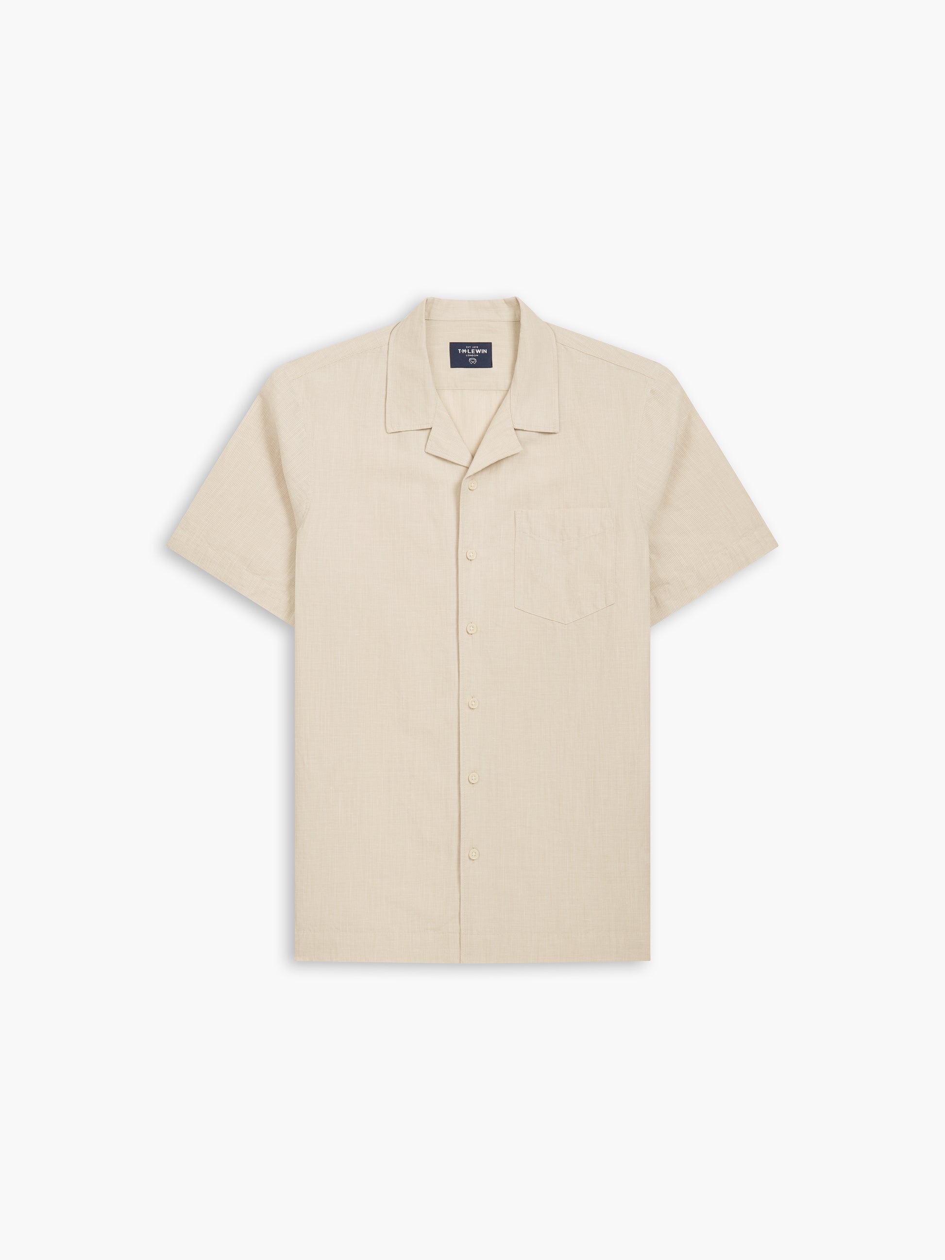 Image 8 of Beige Stripe Linen Casual Shirt