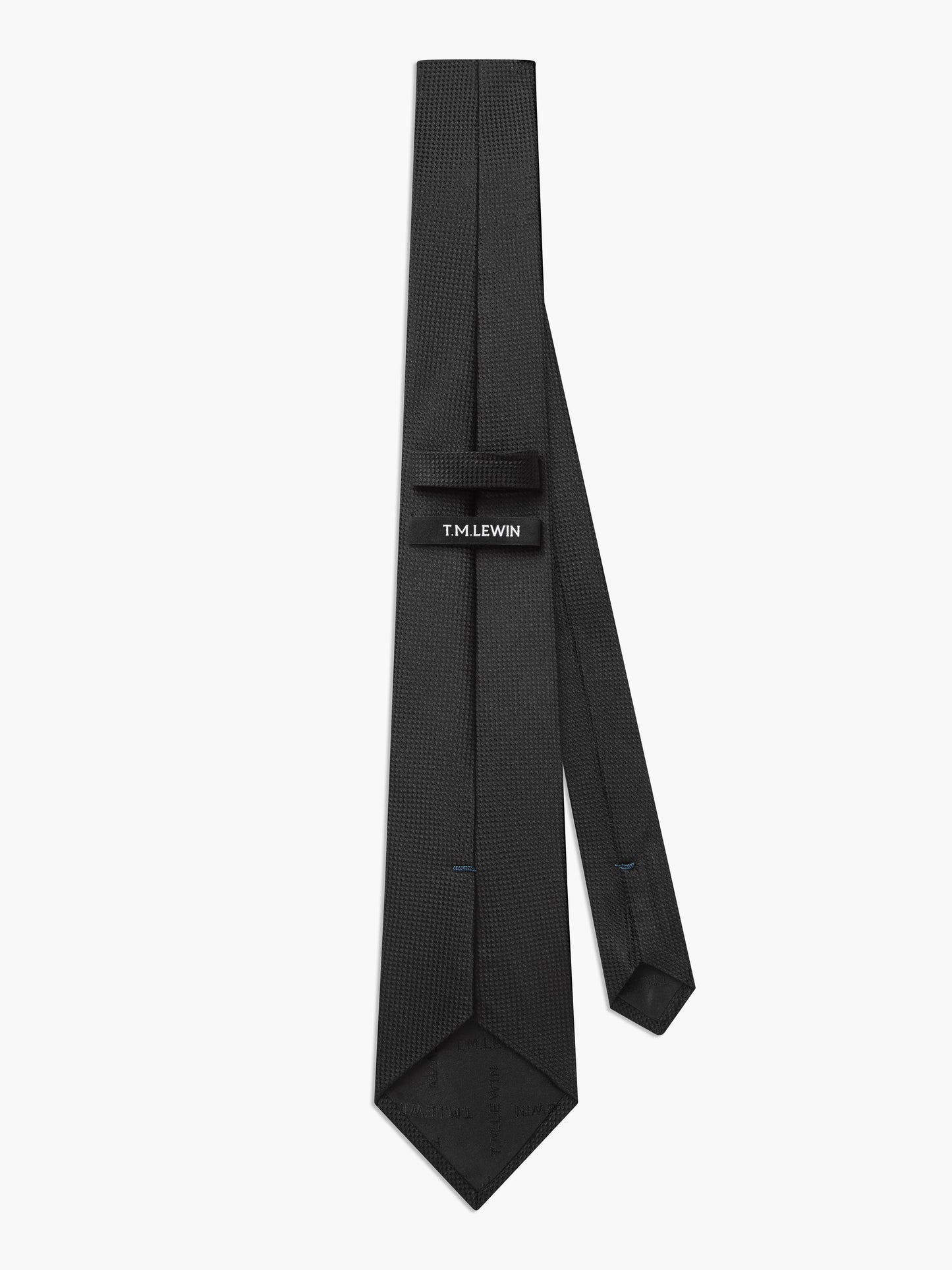 Black Plain Oxford Silk Tie