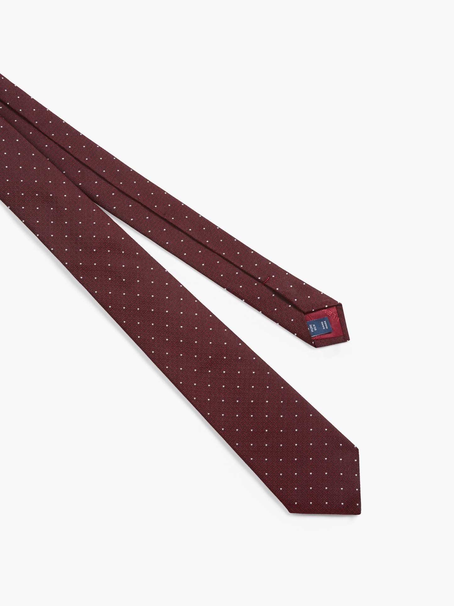 Classic Burgundy Pin Spot Silk Slim Tie