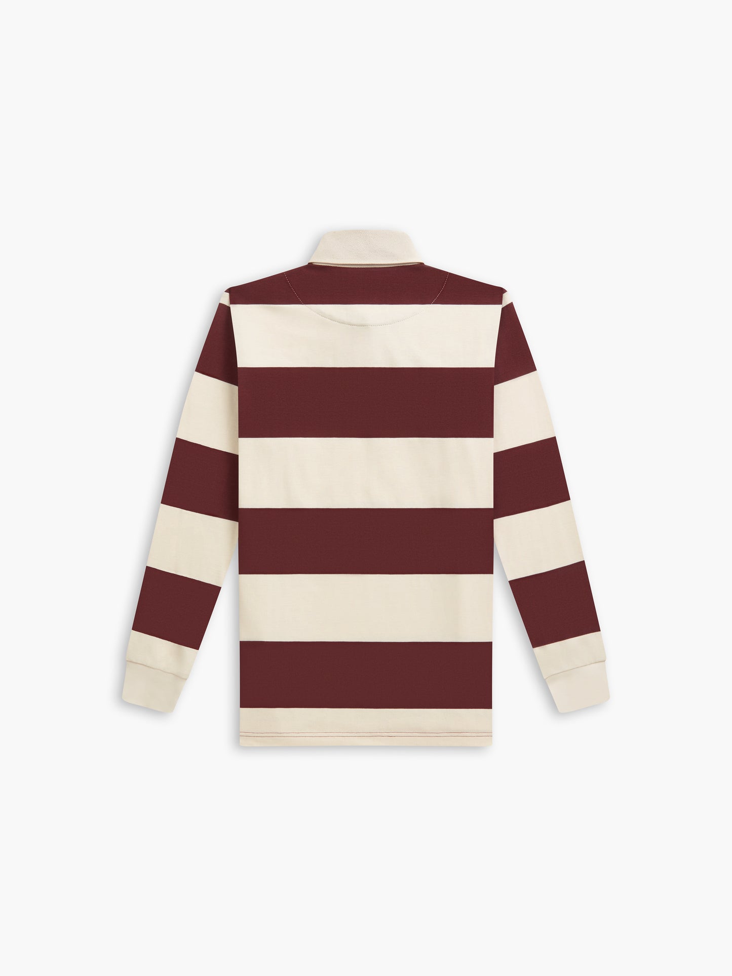 Cotton Rugby Shirt in Burgundy Stripe