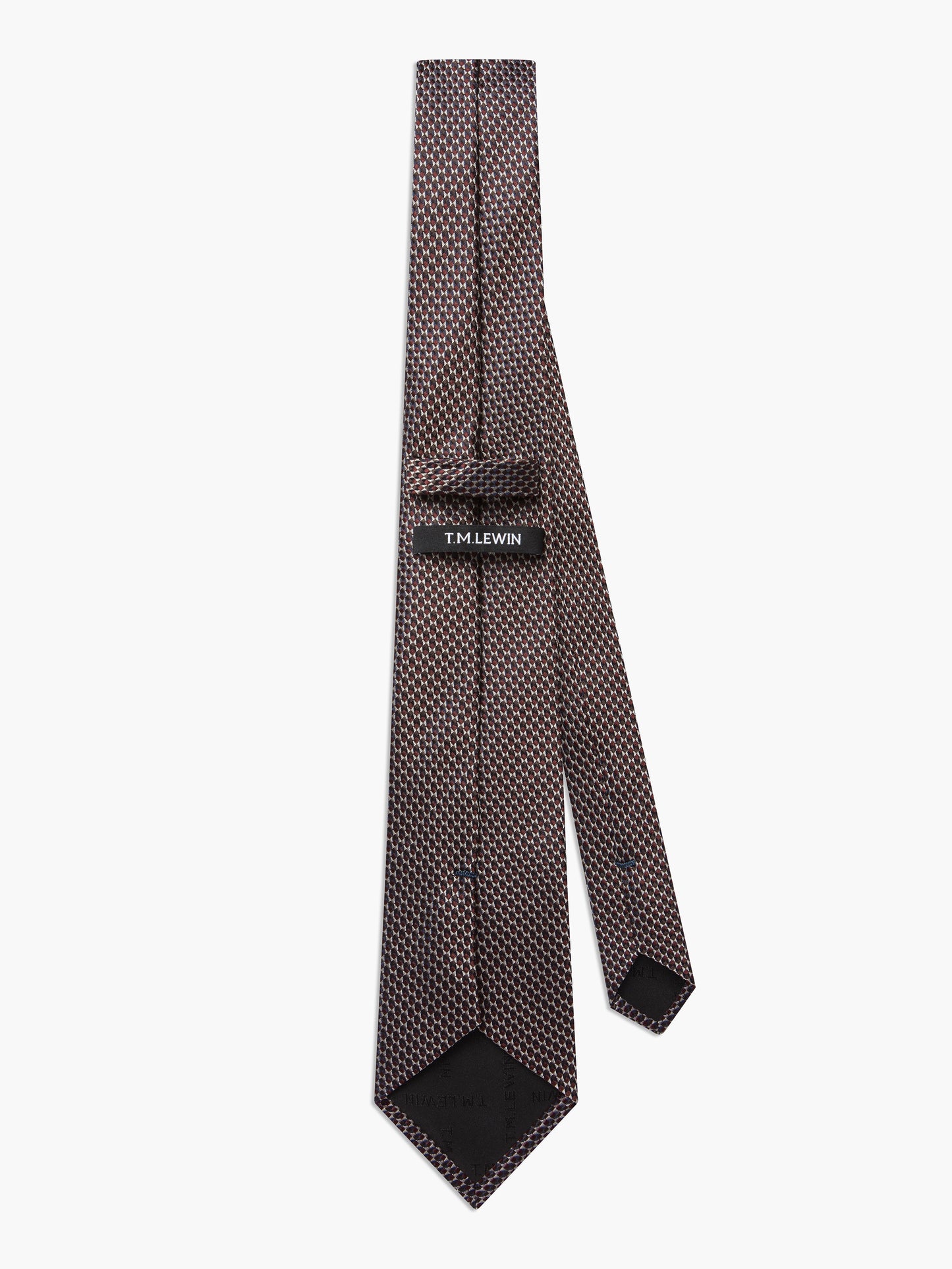 Burgundy & Tan Micro-Geo Silk Tie