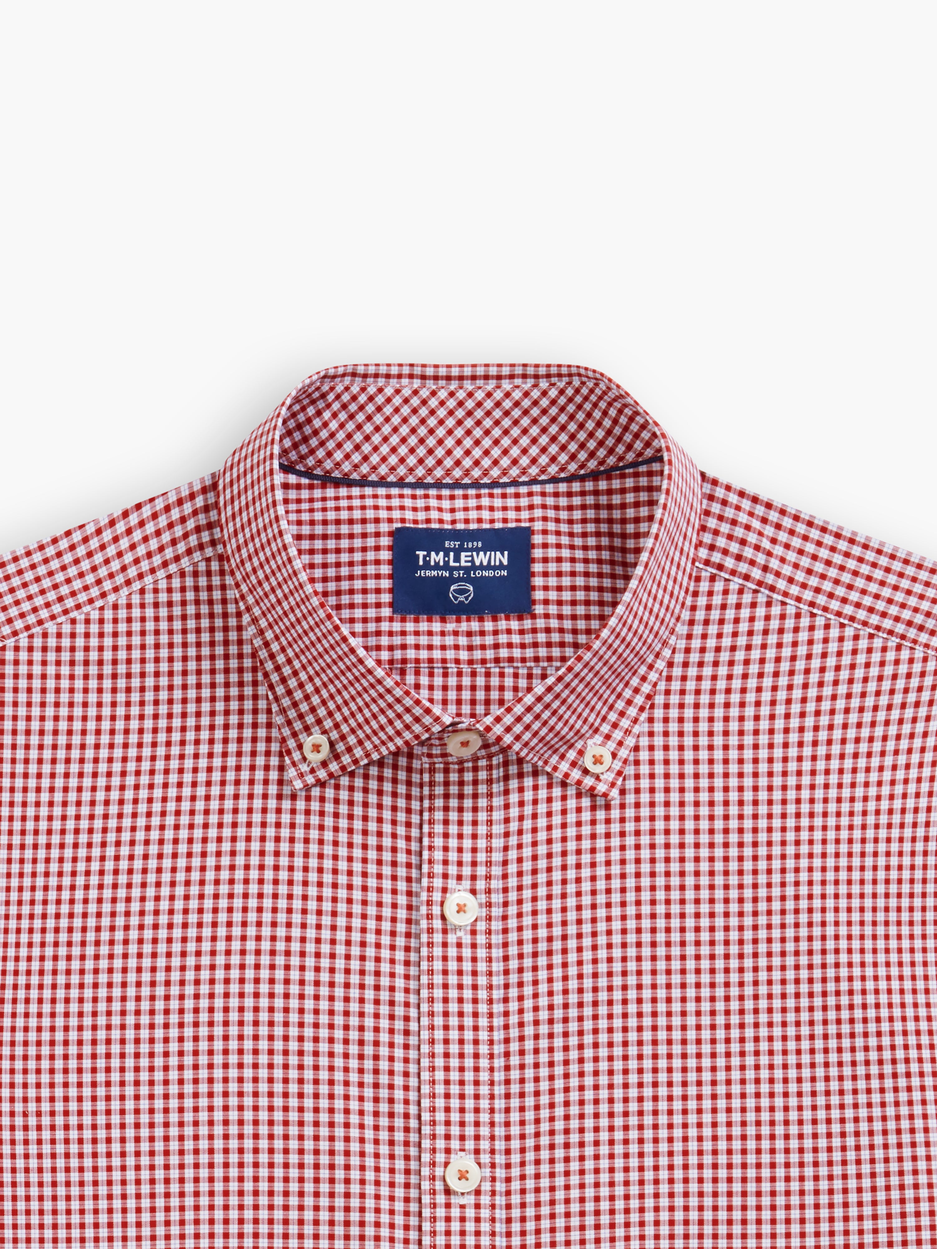 Short Sleeve Micro Check Crimson Shirt – tmlewinuk