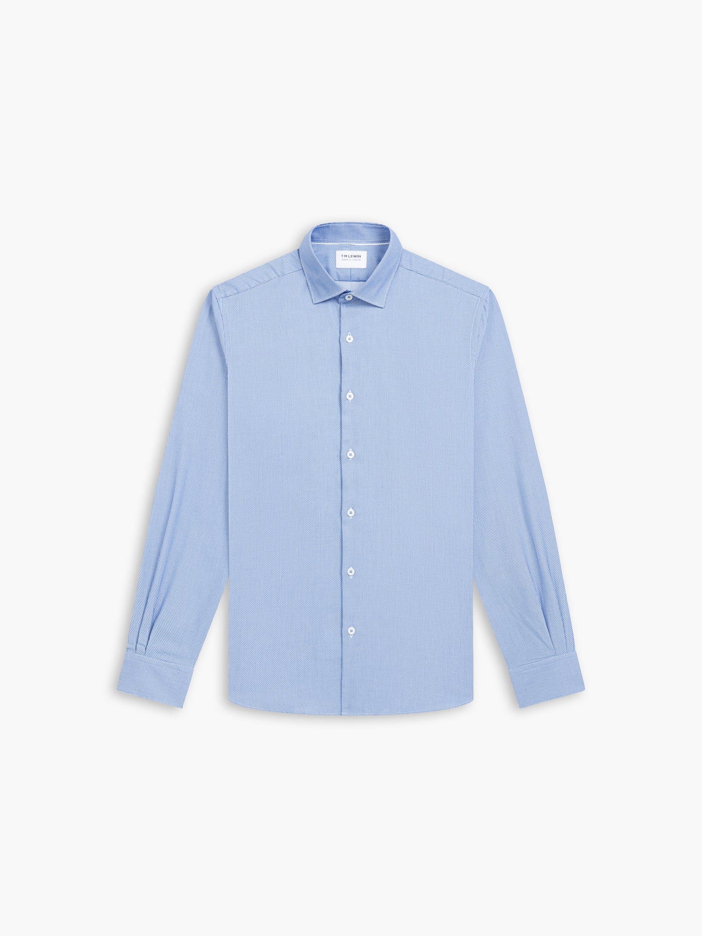 Micro Dogtooth Blue Single Cuff Shirt