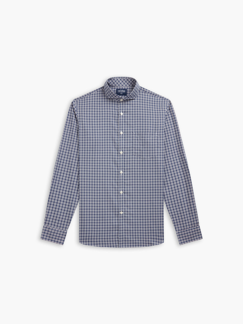 Prince of Wales Check Slim Fit Blue Shirt – tmlewinuk