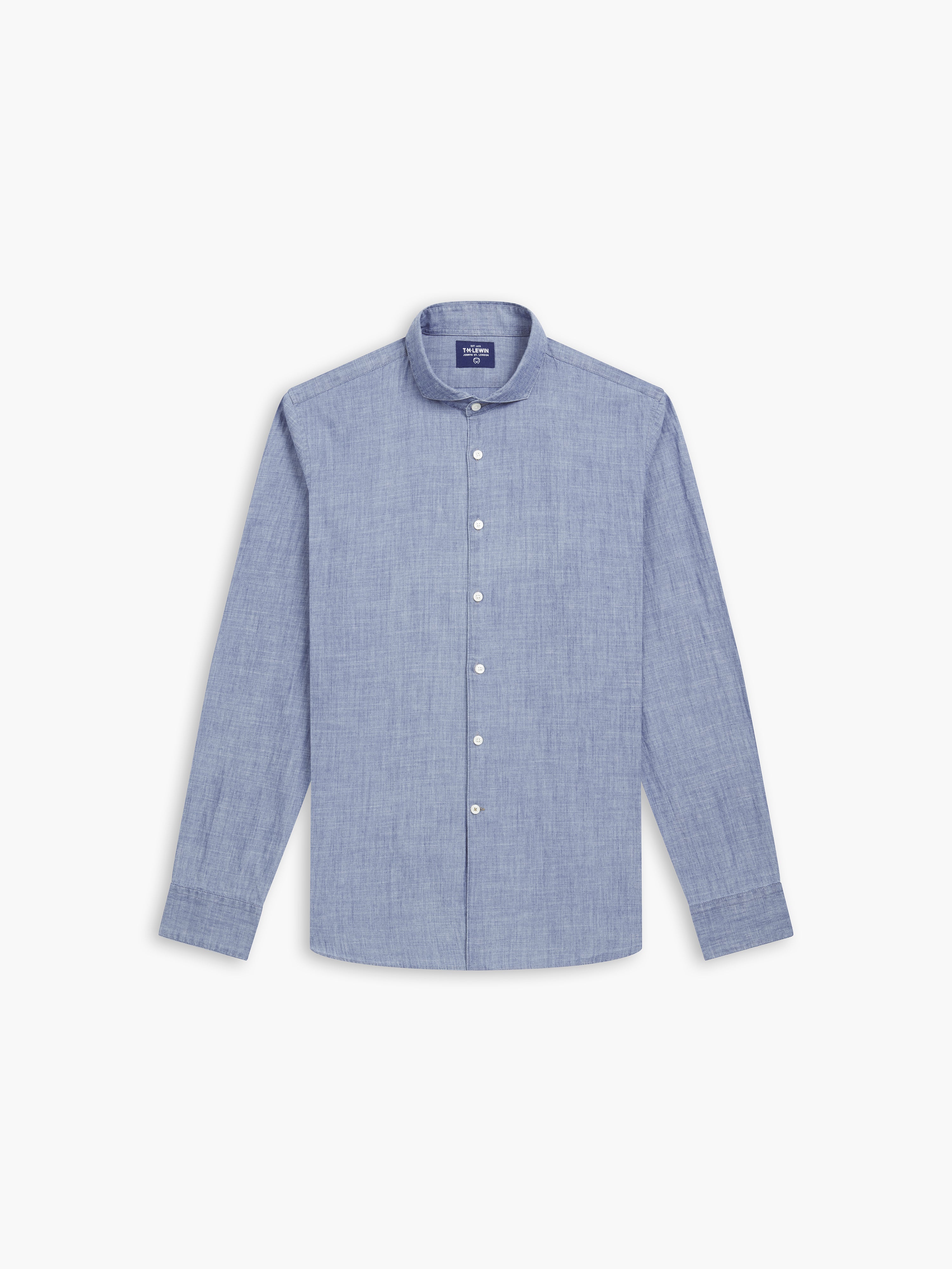 Slim Fit Chambray Cutaway Collar Shirt – tmlewinuk