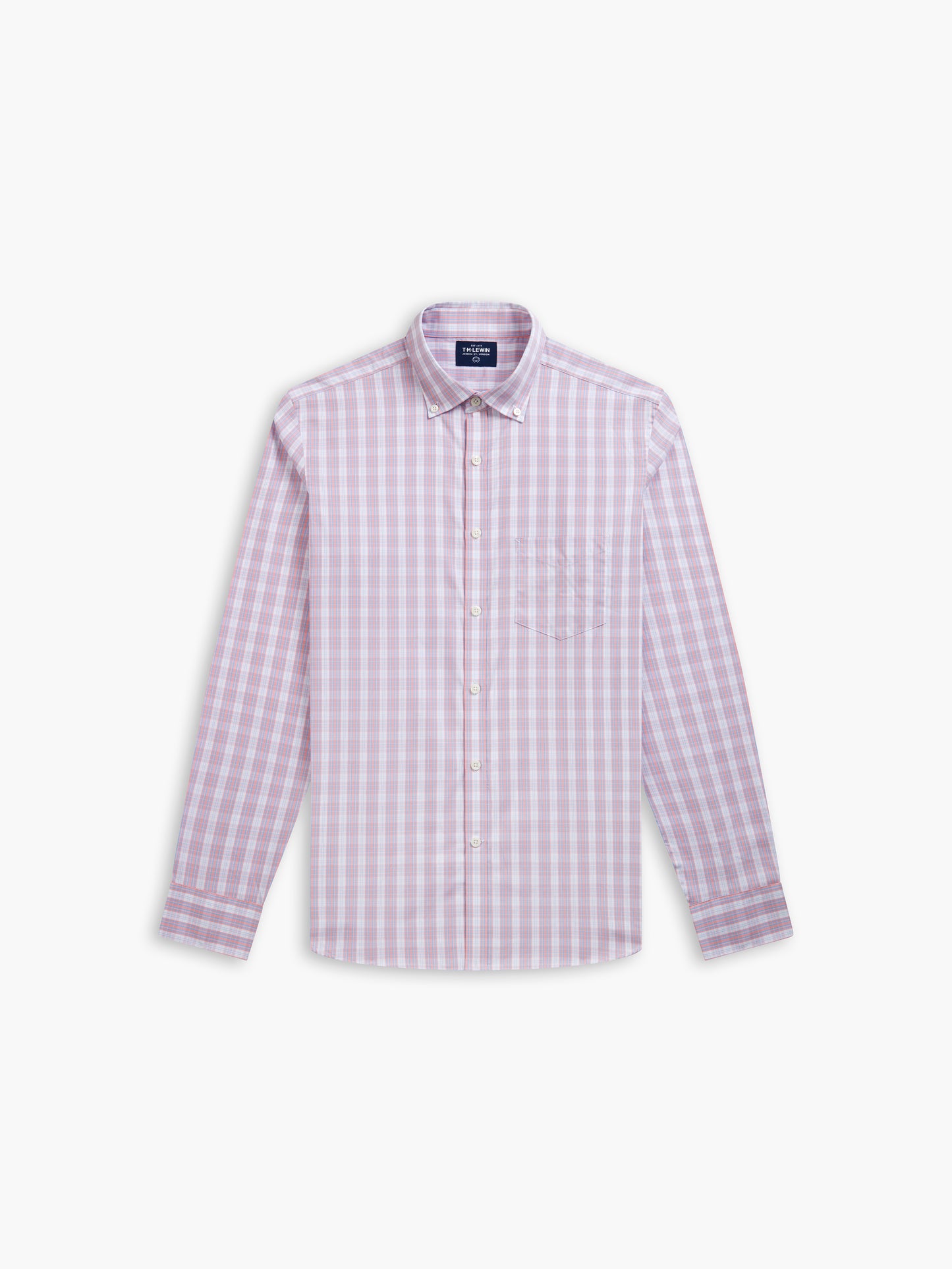 Slim Fit Pink and Blue Oxford Check Shirt