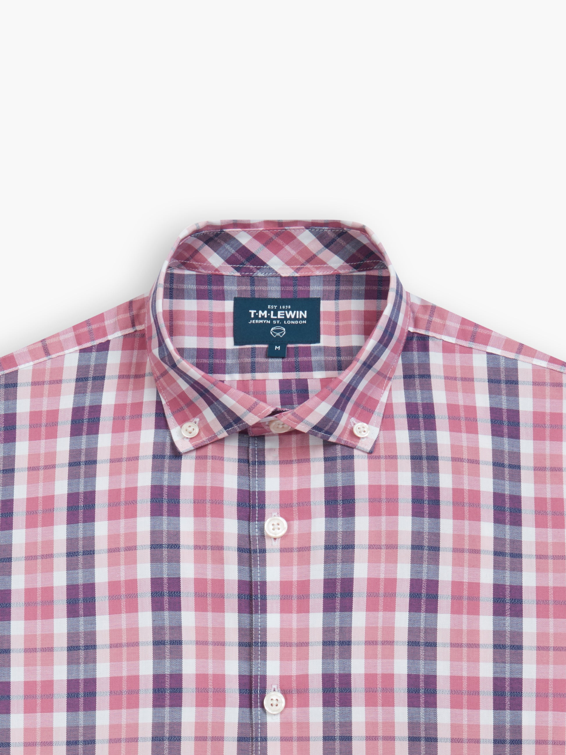 navy and pink shirt