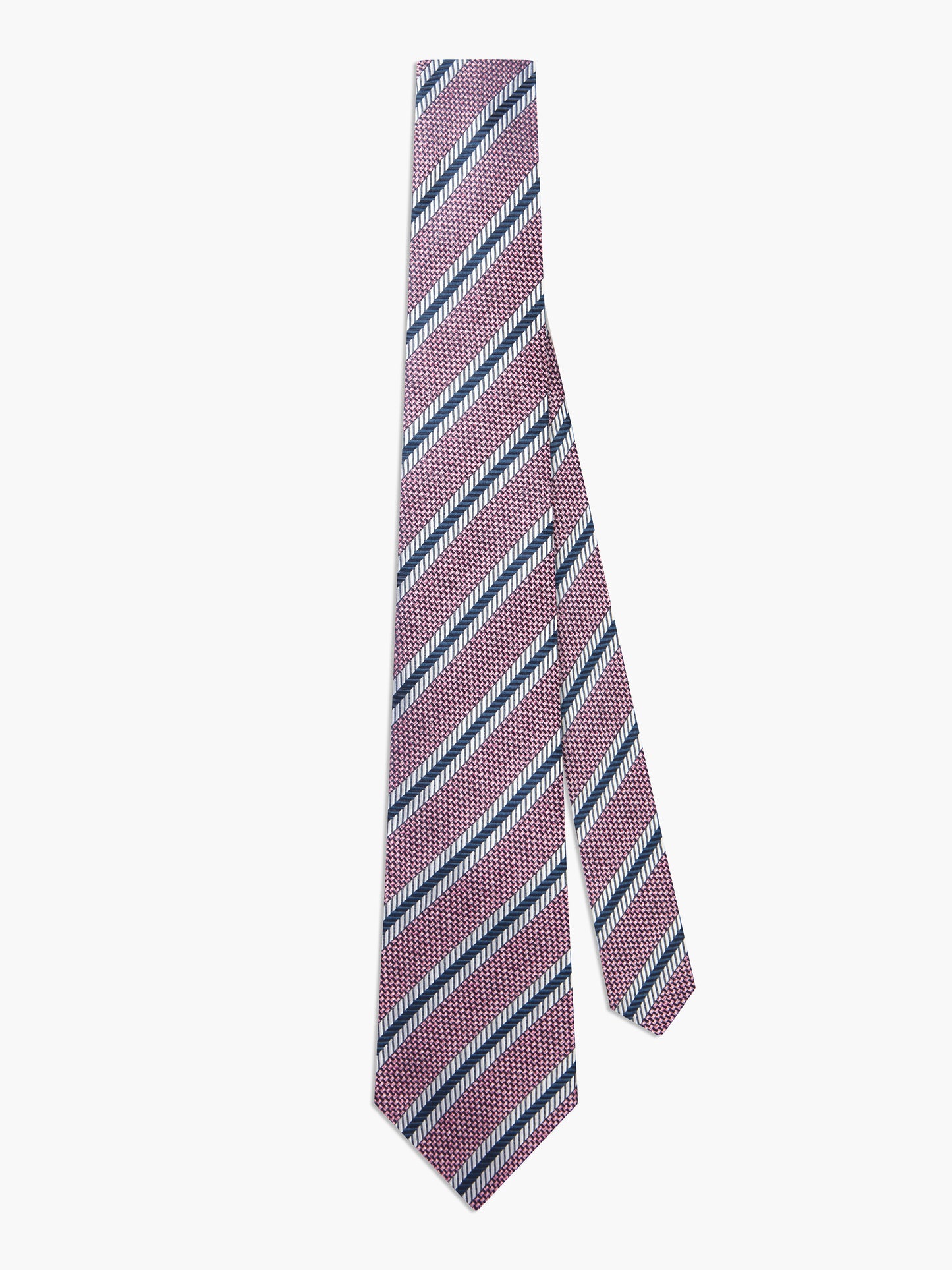 Dark Pink Textured Stripe Silk Tie