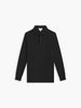 Italian Merino Wool Long Sleeve Polo - Black