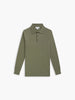 Italian Merino Wool Long Sleeve Polo - Green