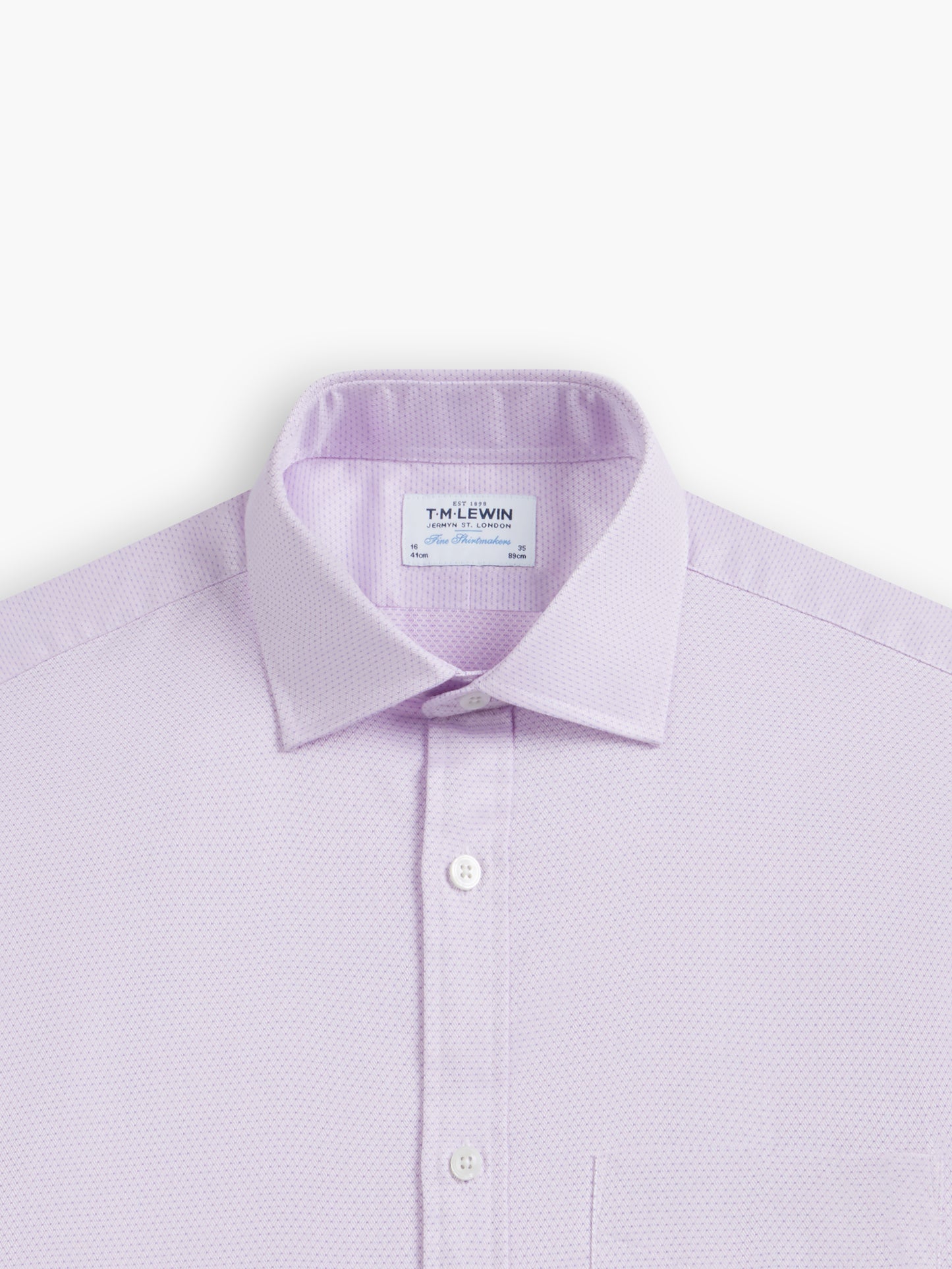 Lilac Diamond Geometric Dobby Slim Fit Single Cuff Classic Collar Shirt