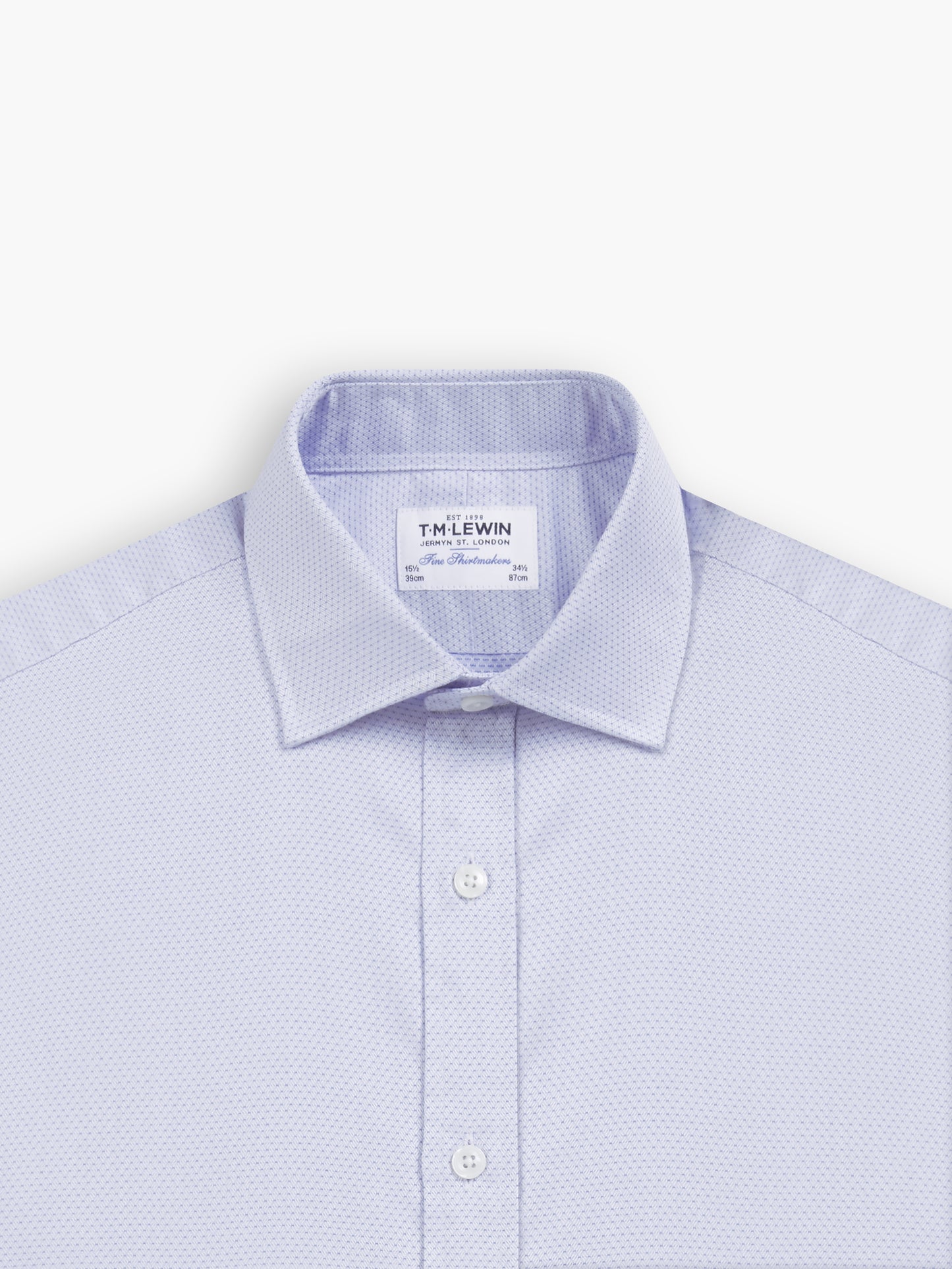 Blue Diamond Geometric Dobby Fitted Single Cuff Classic Collar Shirt