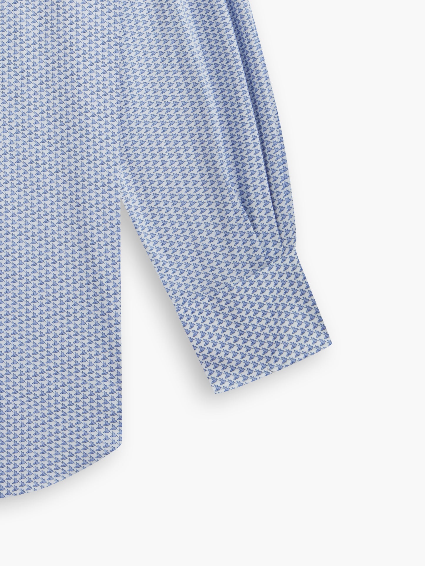 Max Cool Blue Hummingbird Animal Print Twill Slim Fit Single Cuff Classic Collar Shirt