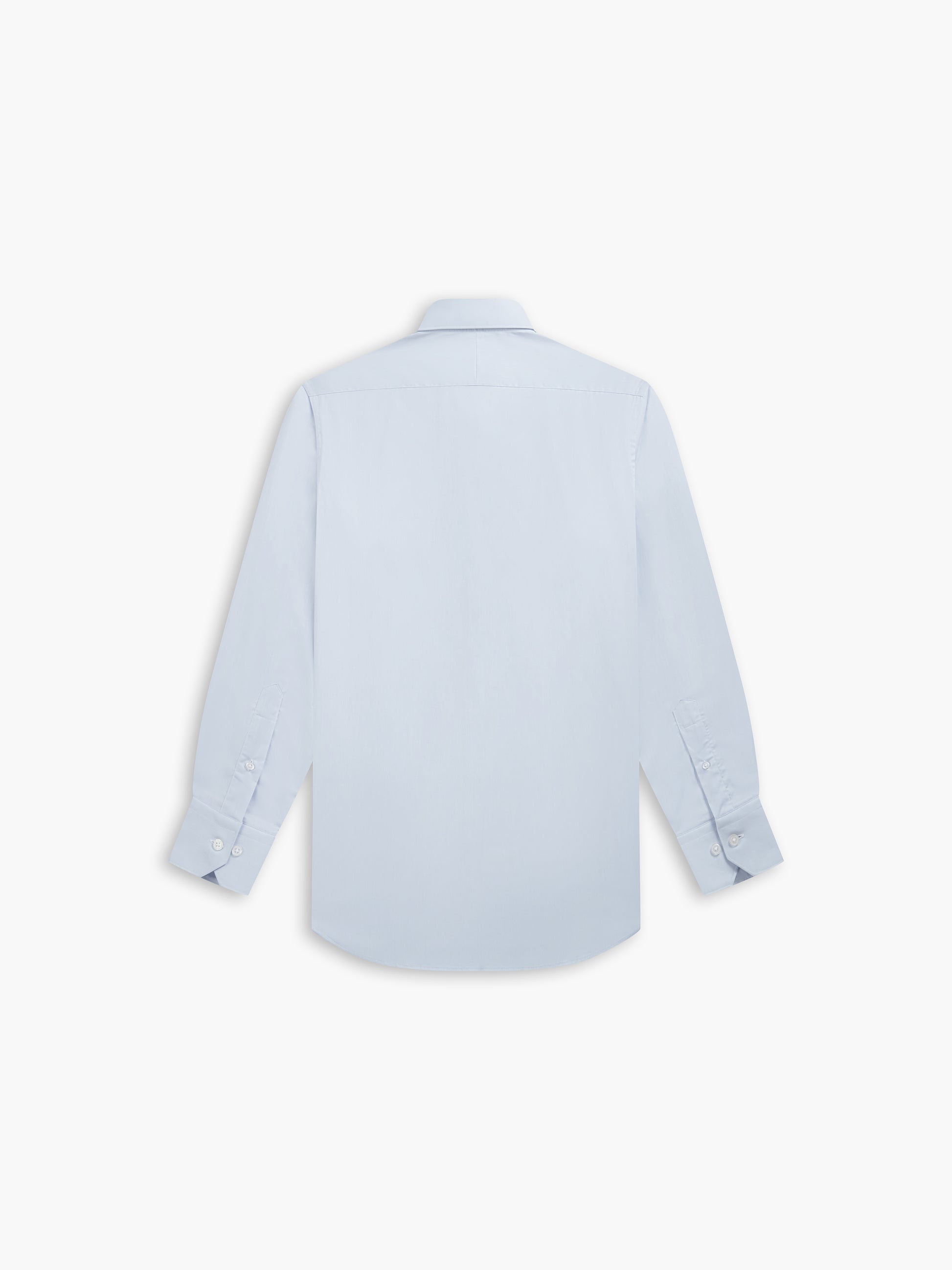 Light Blue Stretch Twill Fitted Single Cuff Classic Collar Shirt ...