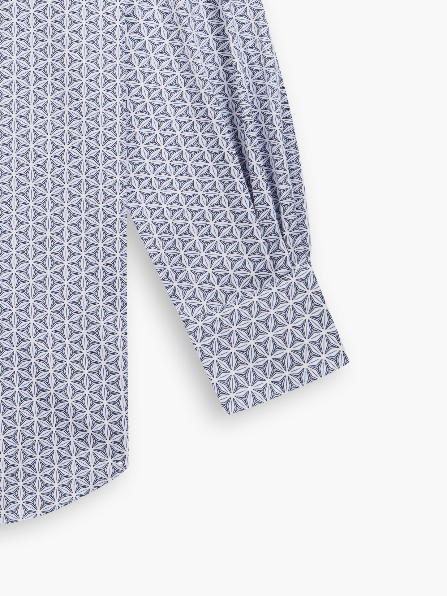 Max Cool Navy Blue Kaleidoscope Print Twill Slim Fit Single Cuff Classic Collar Shirt